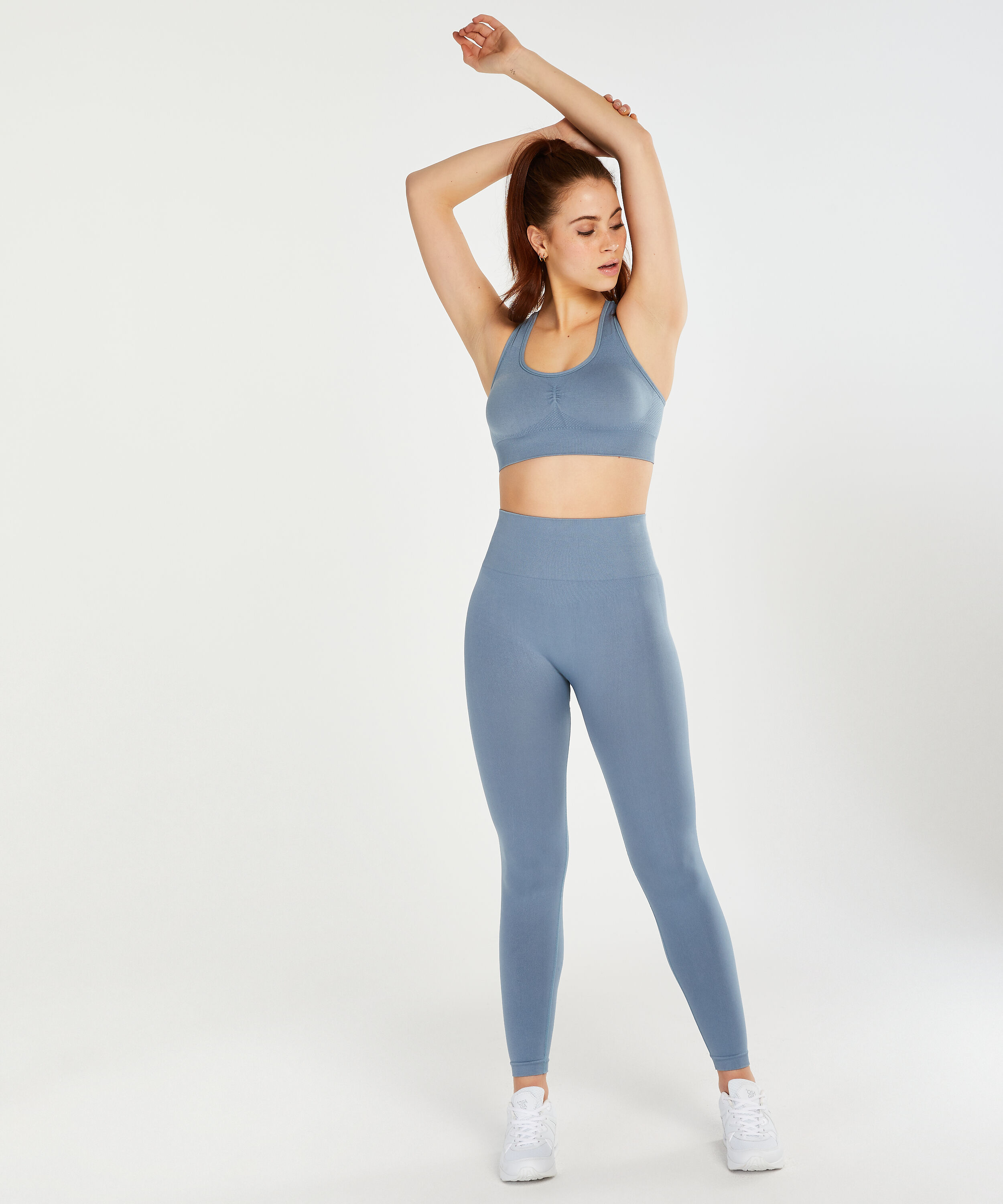 HKMX High waisted naadloze sportlegging Flex, Blauw