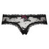 Brazilian V-shape Floral Mesh, Zwart
