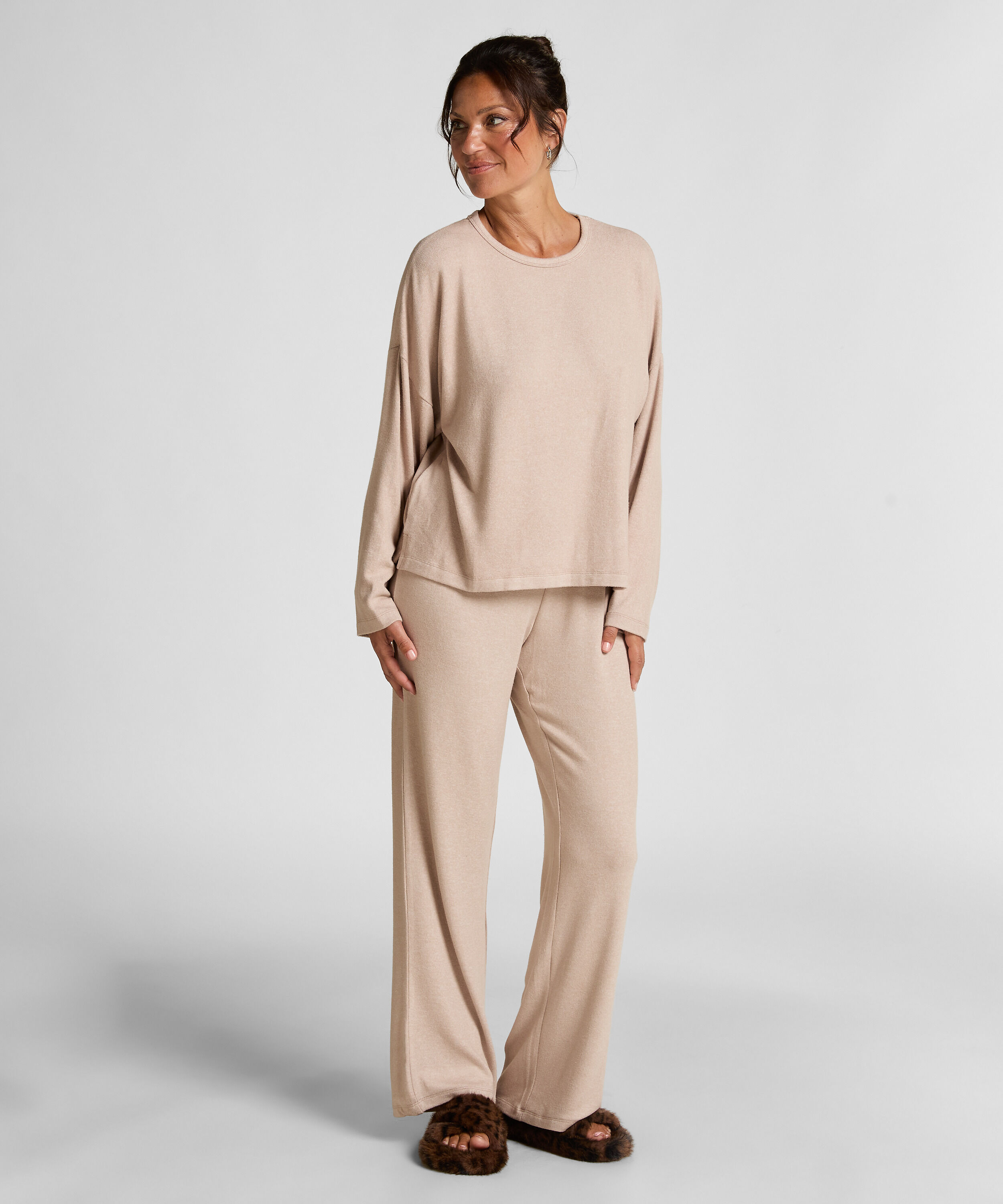 Broek Brushed Jersey, Beige Broek Brushed Jersey, Beige