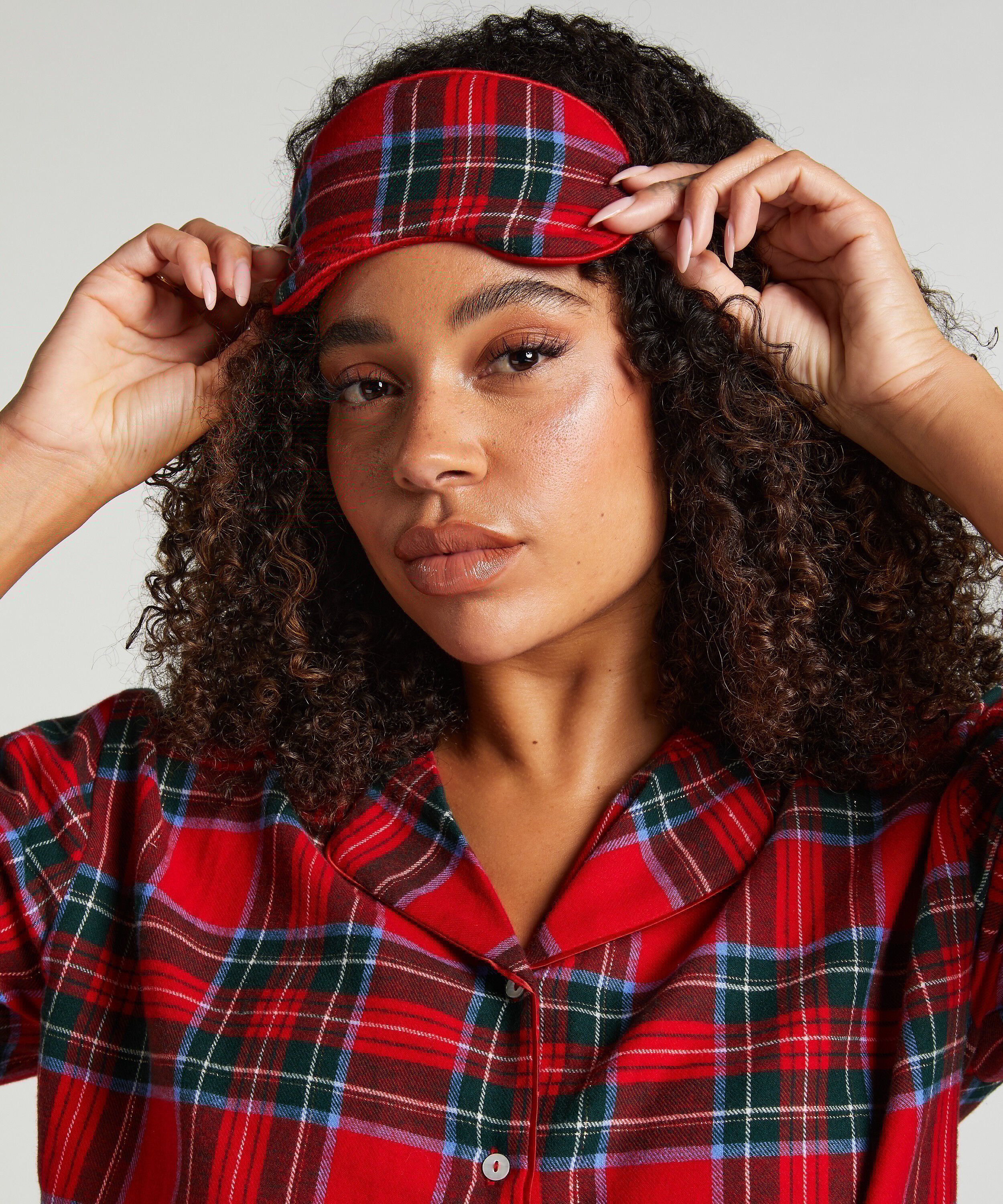 Slaapmasker Flanel, Rood