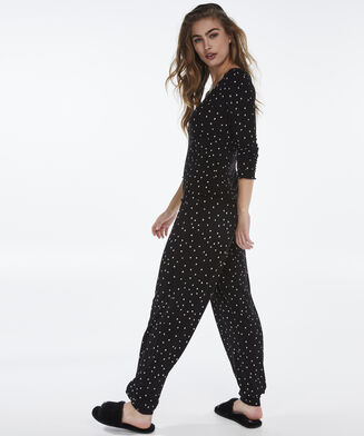 Lange pyjama set, Zwart