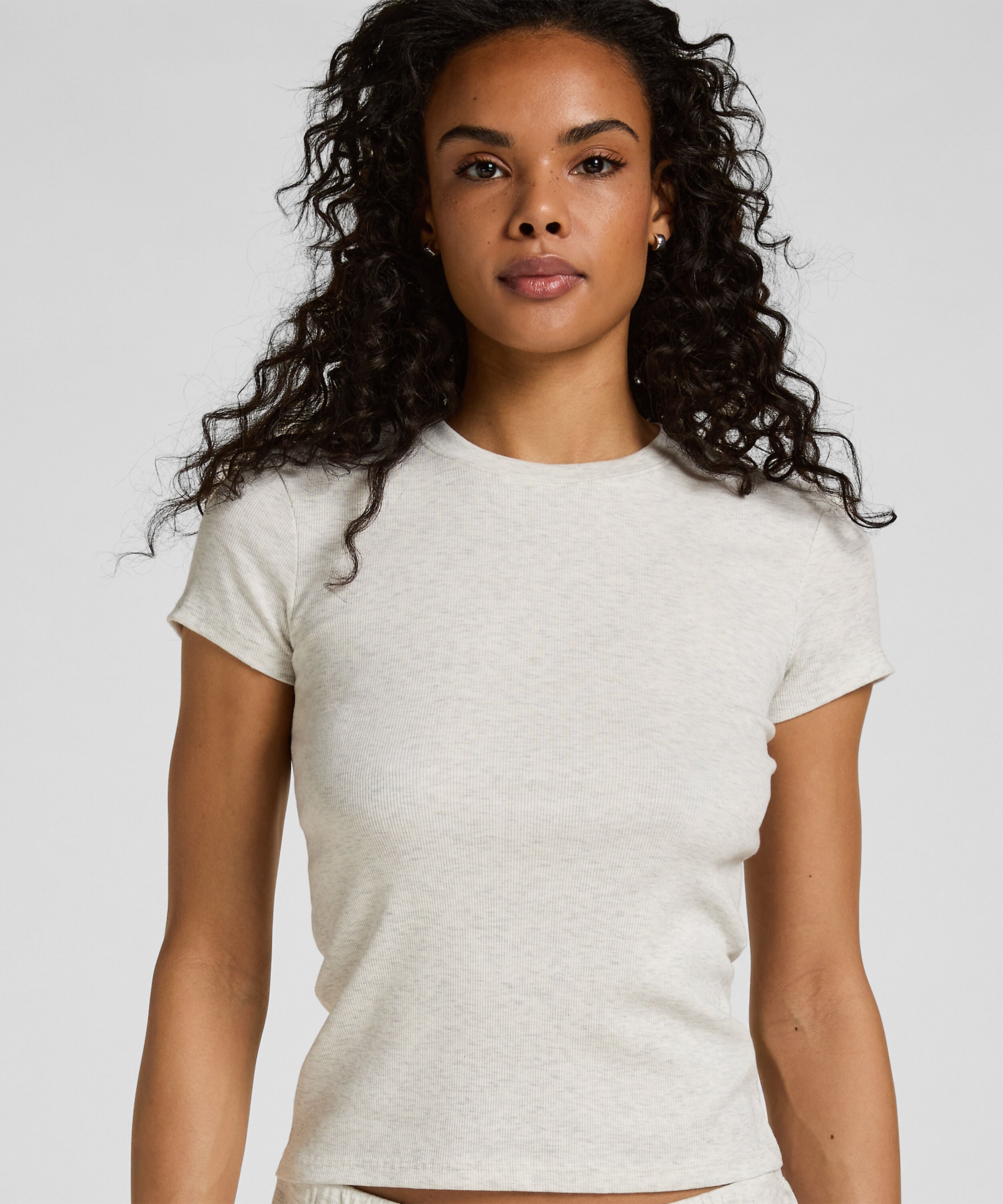 Pyjama Top met Korte Mouwen, Grijs Pyjama Top met Korte Mouwen, Grijs