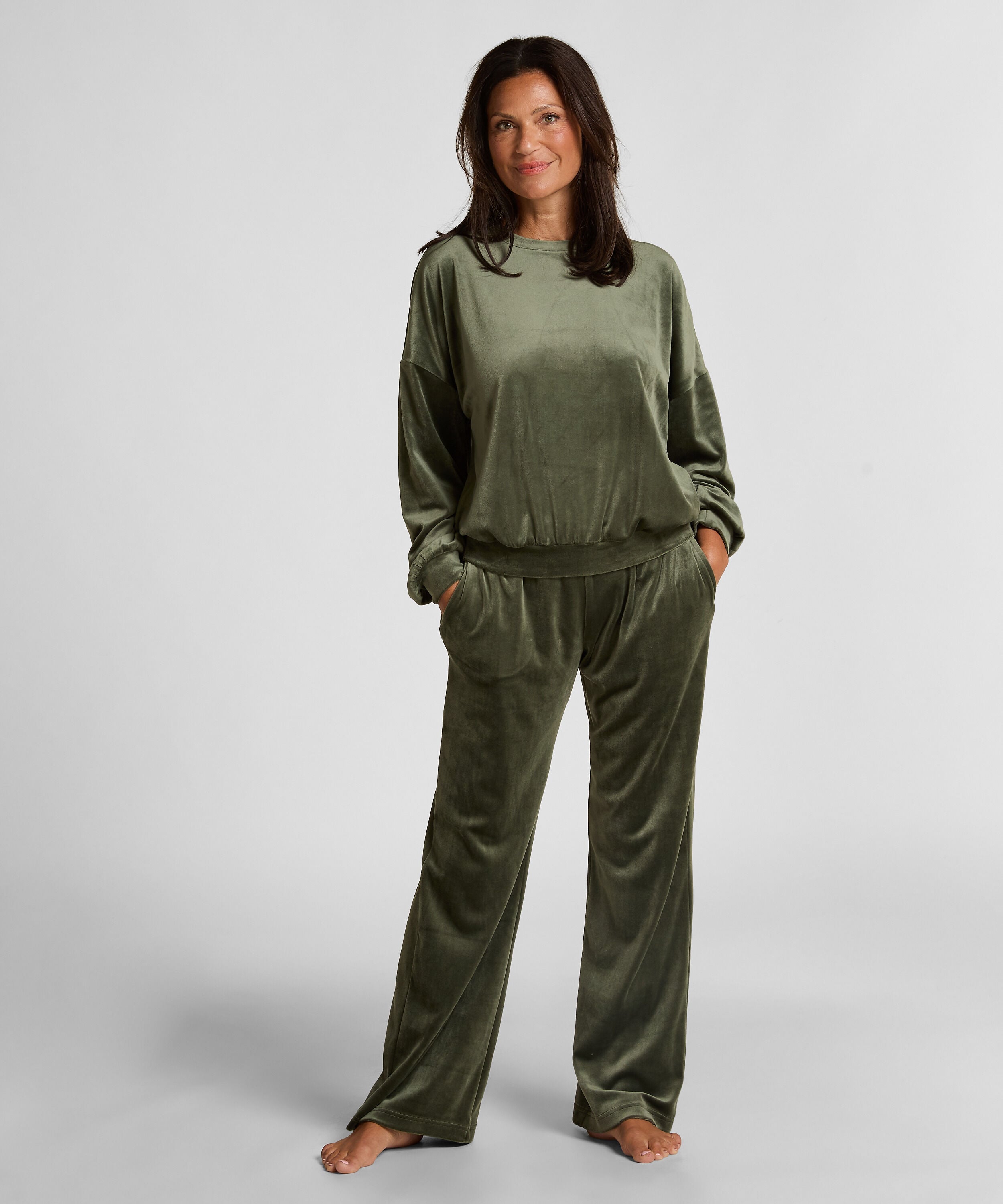 Petite Pyjamabroek velours, Groen Petite Pyjamabroek velours, Groen