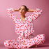 Pyjama top Twill, Roze