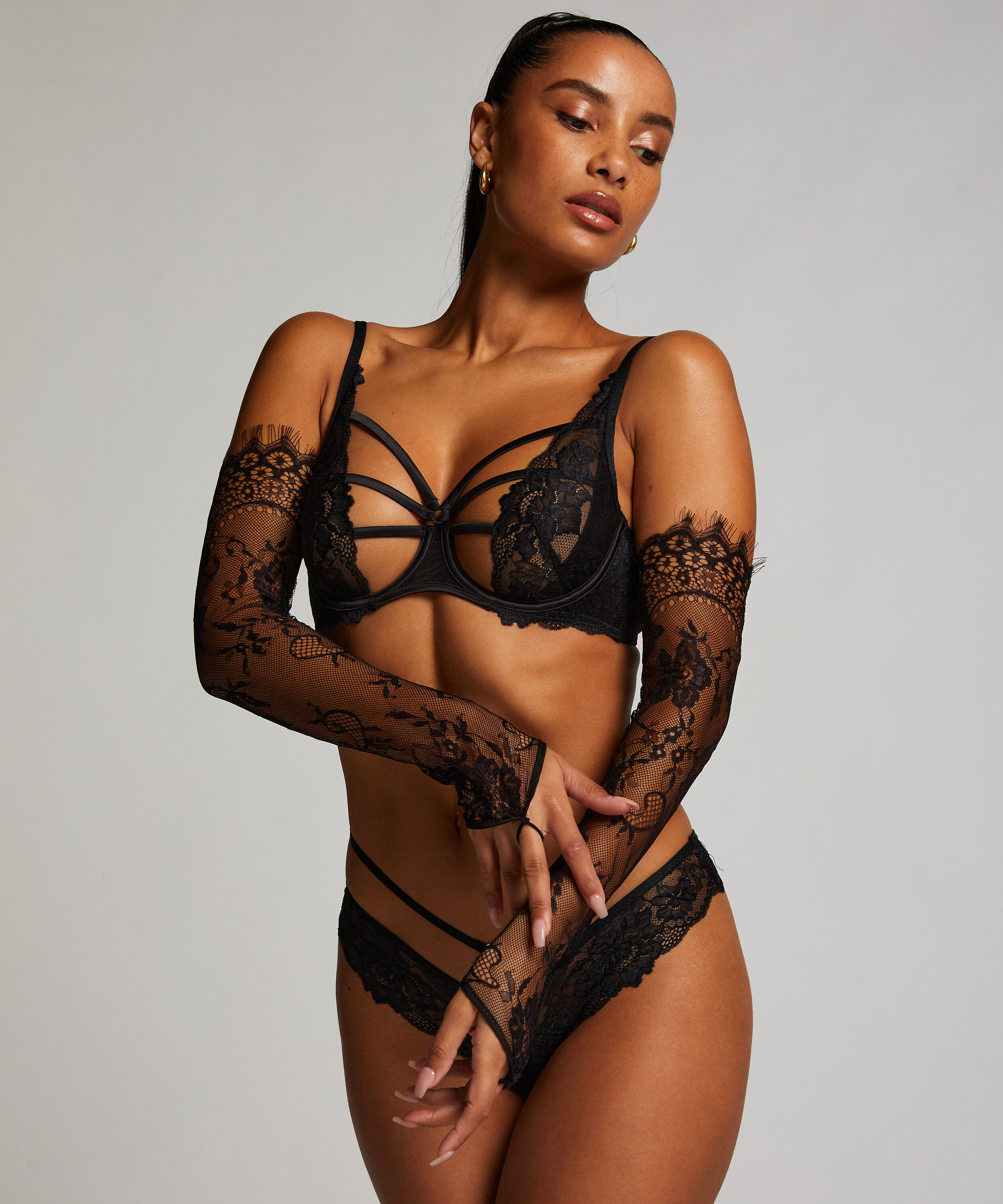 Handschoenen Lace, Zwart