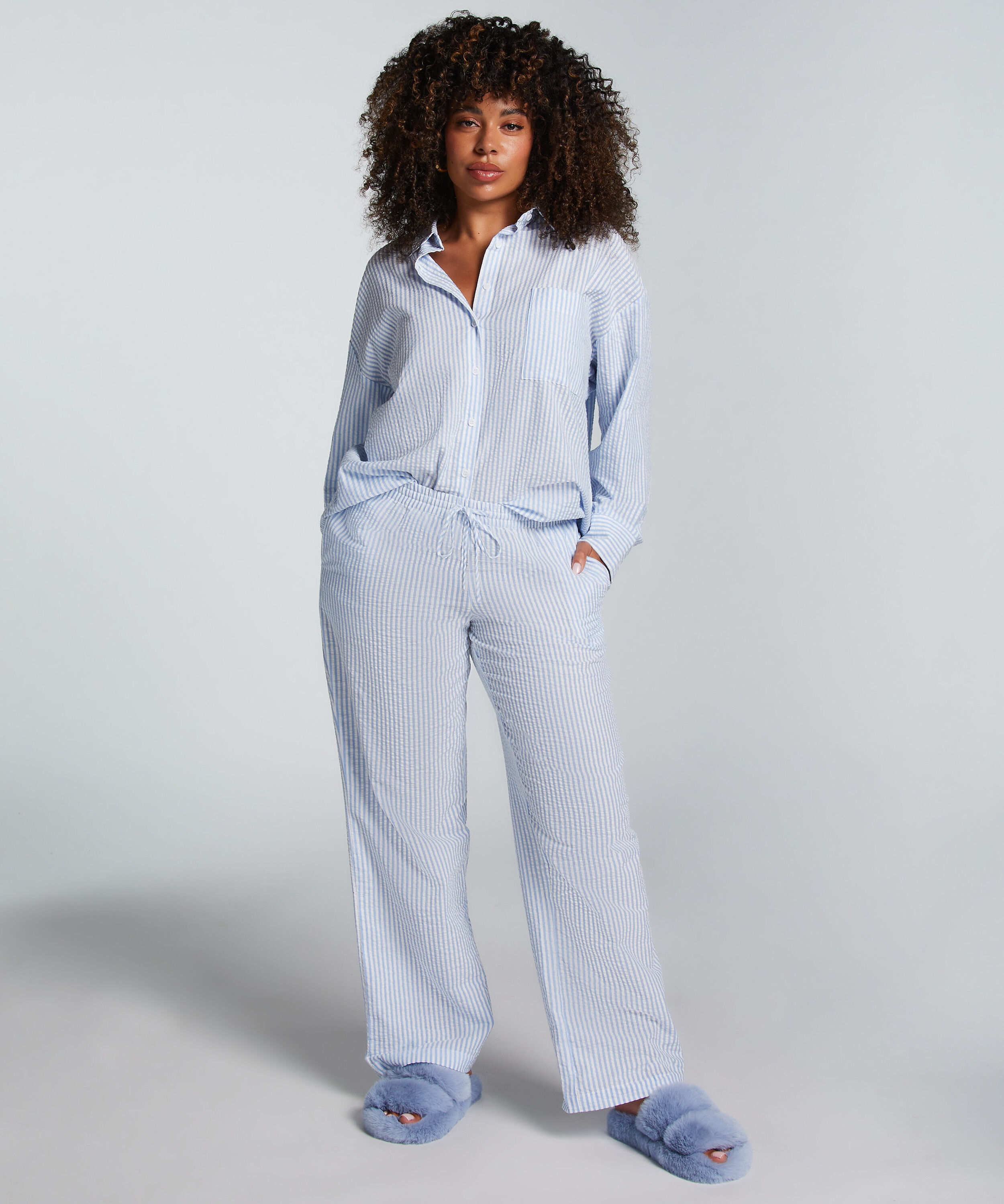 Pyjamabroek Katoen, Blauw