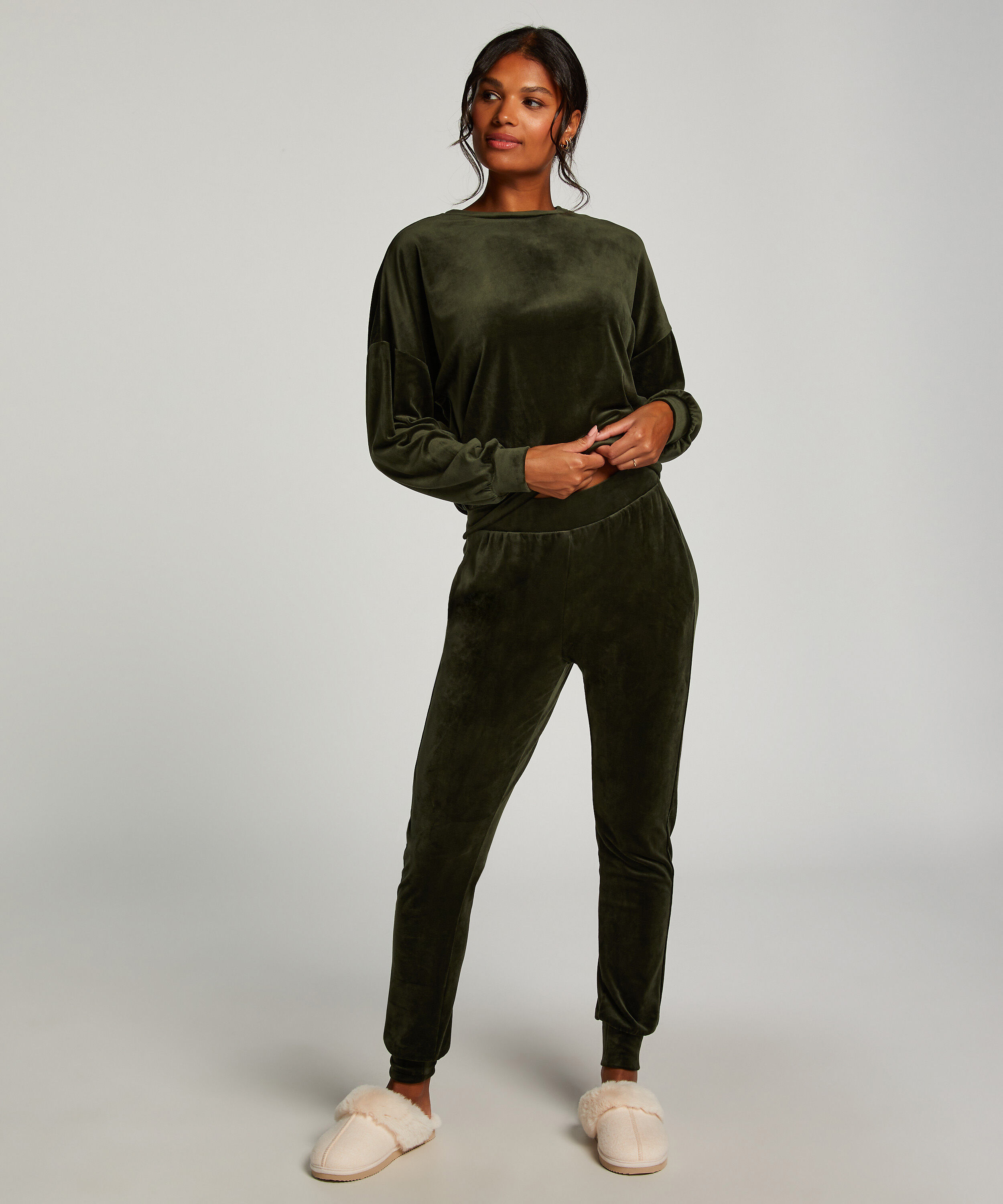 Joggingbroek Velours, Groen