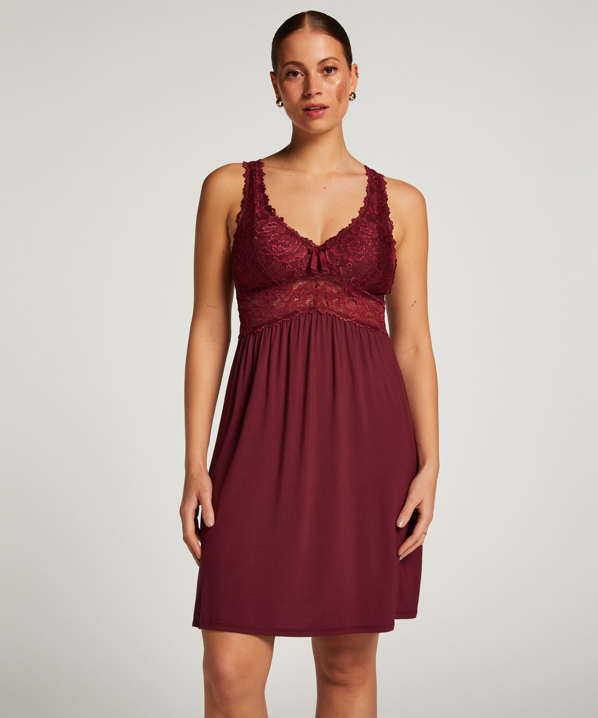Slipdress Nora Lace, Paars