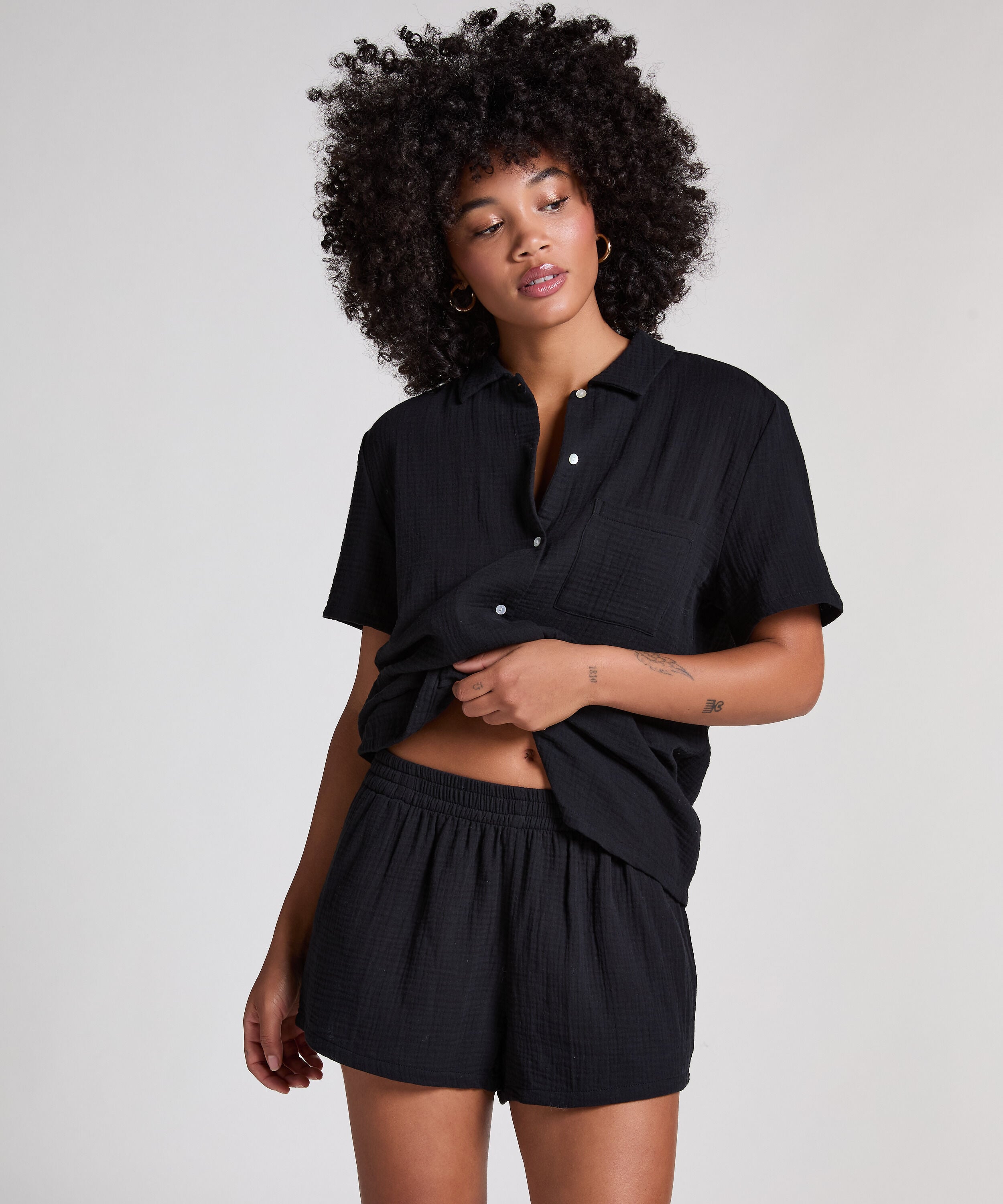 Mousseline Short, Zwart