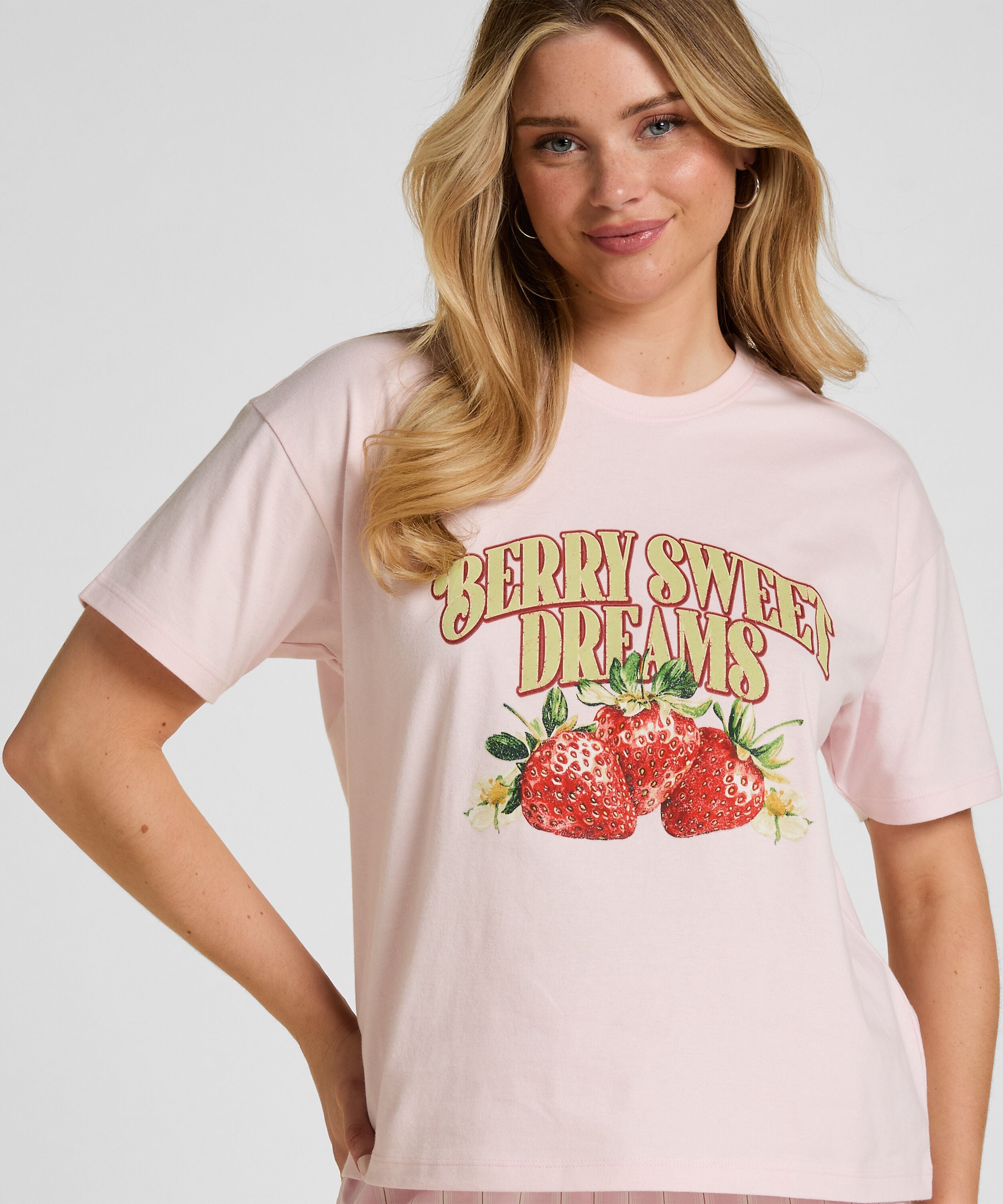 T-shirt met Print, Roze