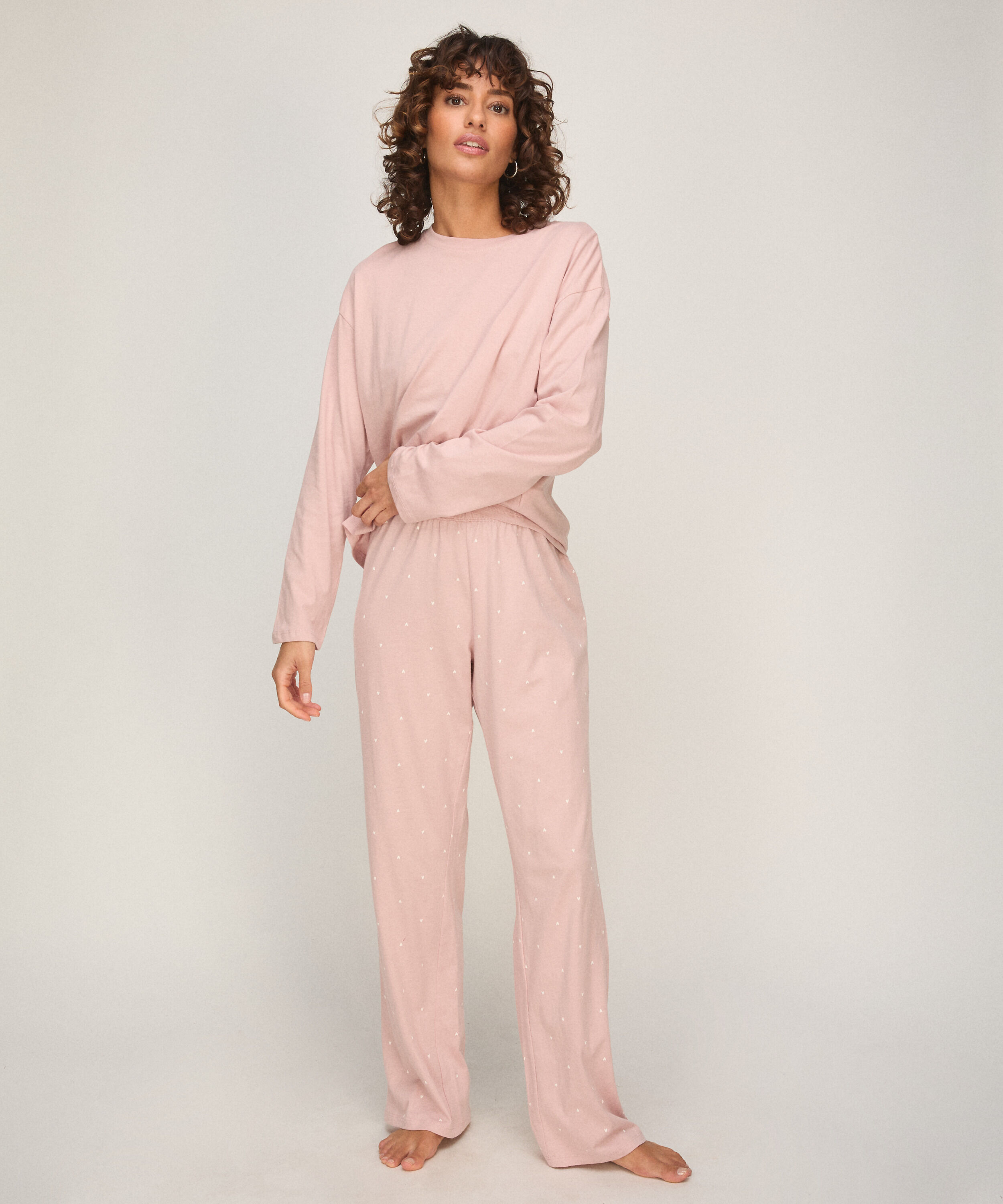Pyjamaset van katoenen jersey, Roze Pyjamaset van katoenen jersey, Roze