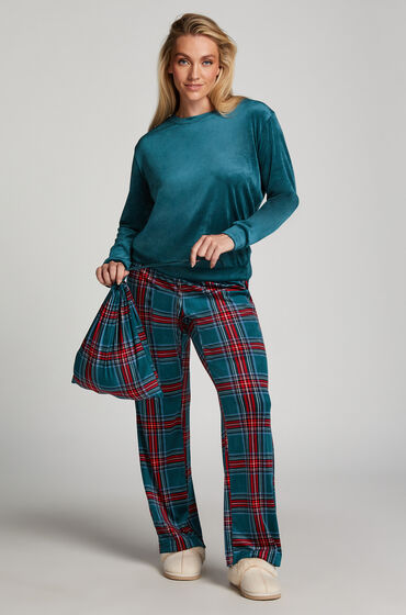 Hunkemöller Pyjamaset met tas Blauw main product image
