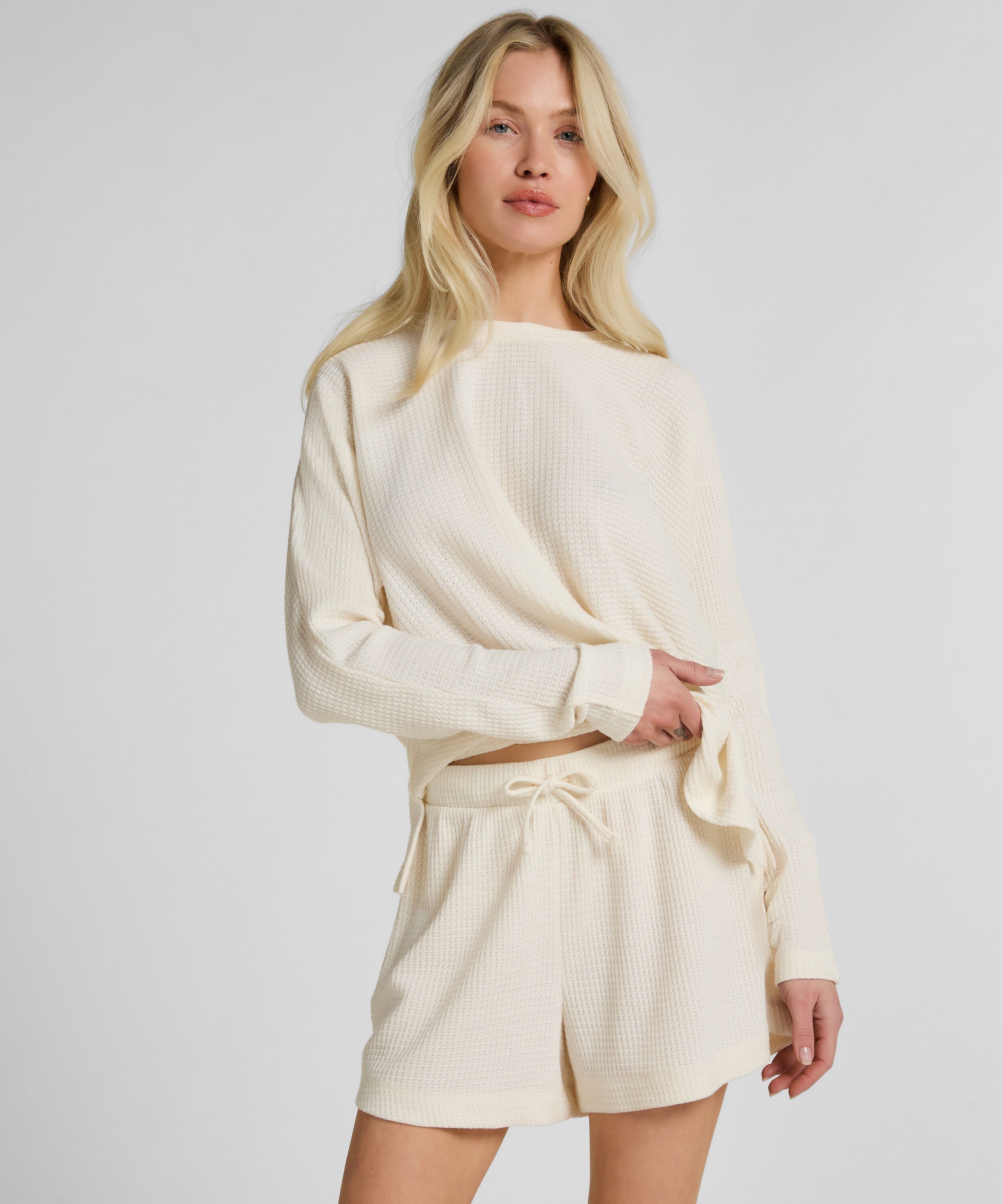 Short Waffle Sloane, Wit Short Waffle Sloane, Wit