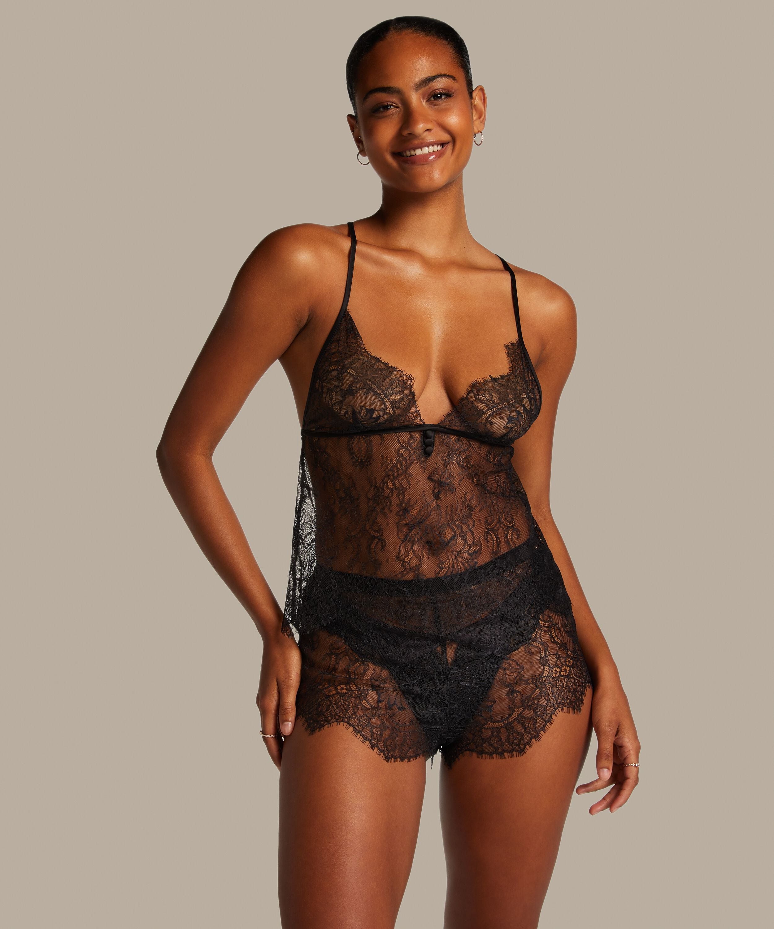Shorts Lace Delphine, Zwart
