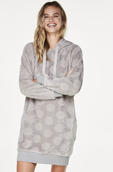 Hunkemoller Badjas Fleece Dress Grijs hunkemoller kopen in de aanbieding