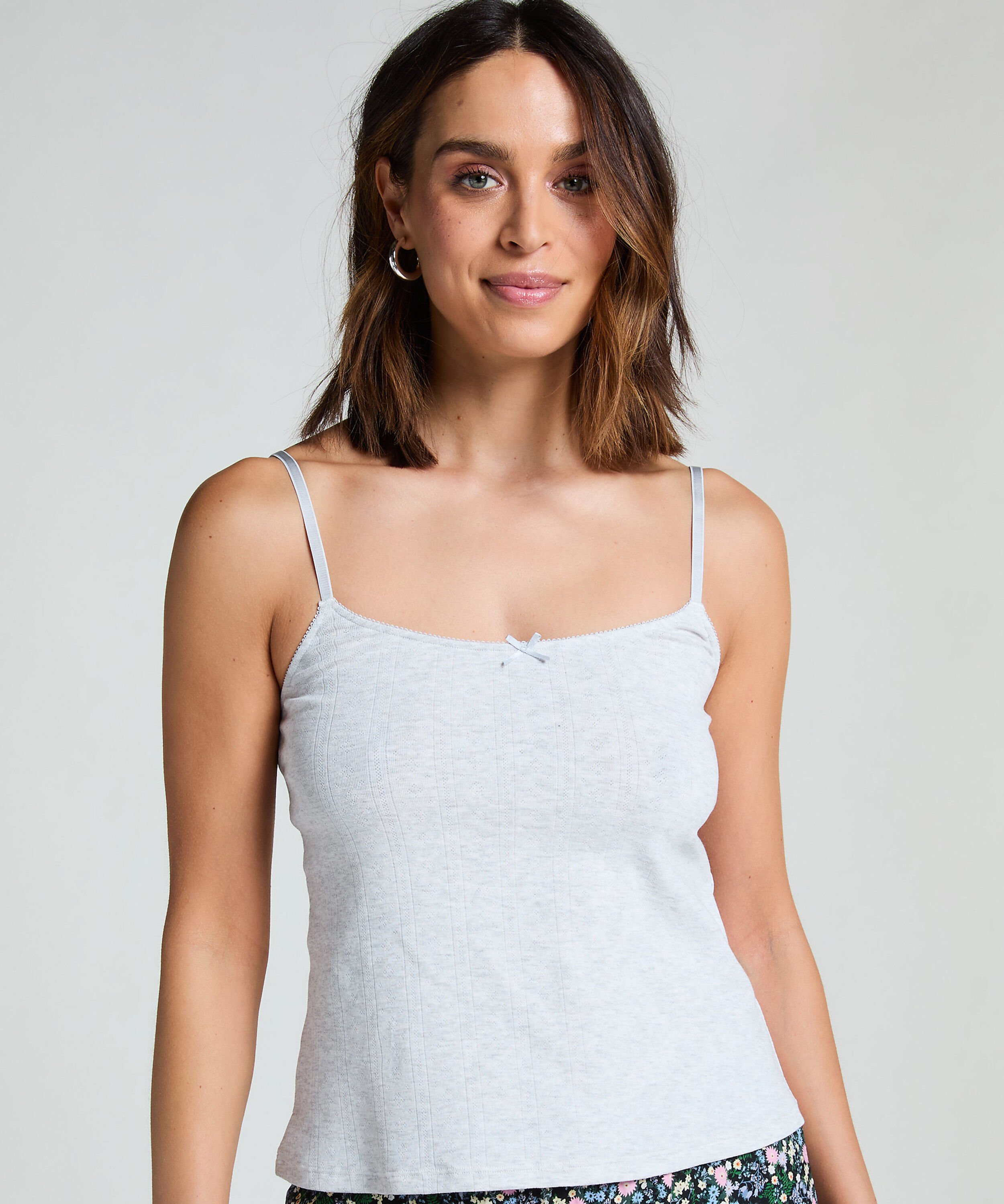 Pyjamatop Pointelle, Grijs