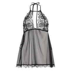 Baby doll Halter lace, Zwart
