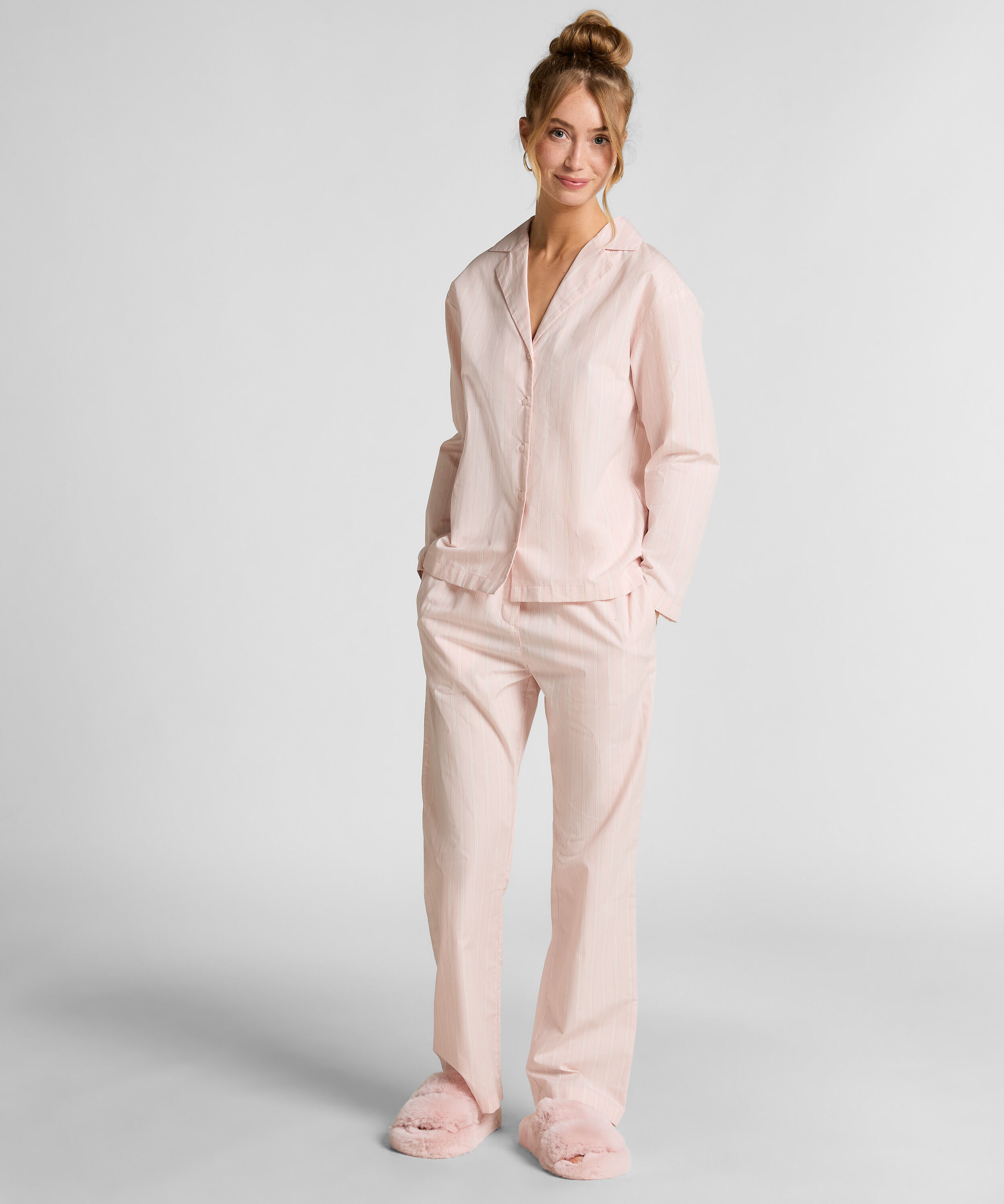 Pyjamabroek Katoen Poplin, Roze Pyjamabroek Katoen Poplin, Roze