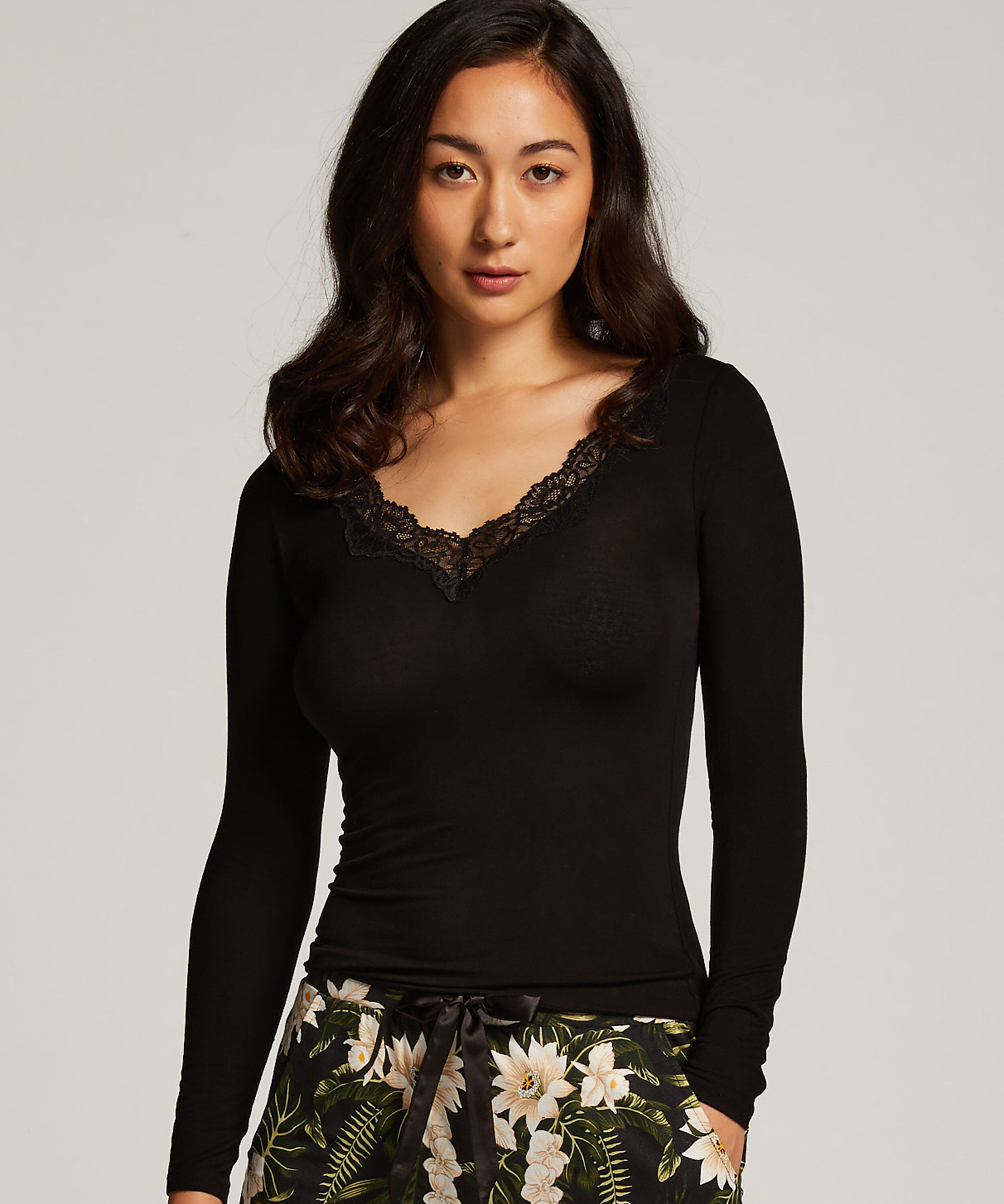 Pyjama top Jersey, Zwart