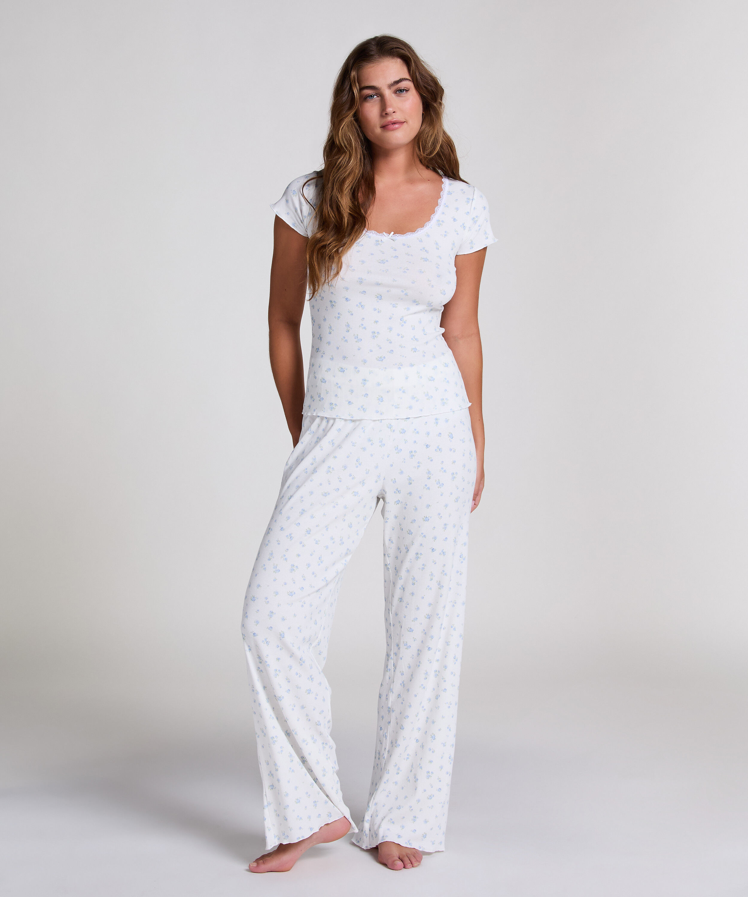 Pyjamaset Rib, Blauw Pyjamaset Rib, Blauw