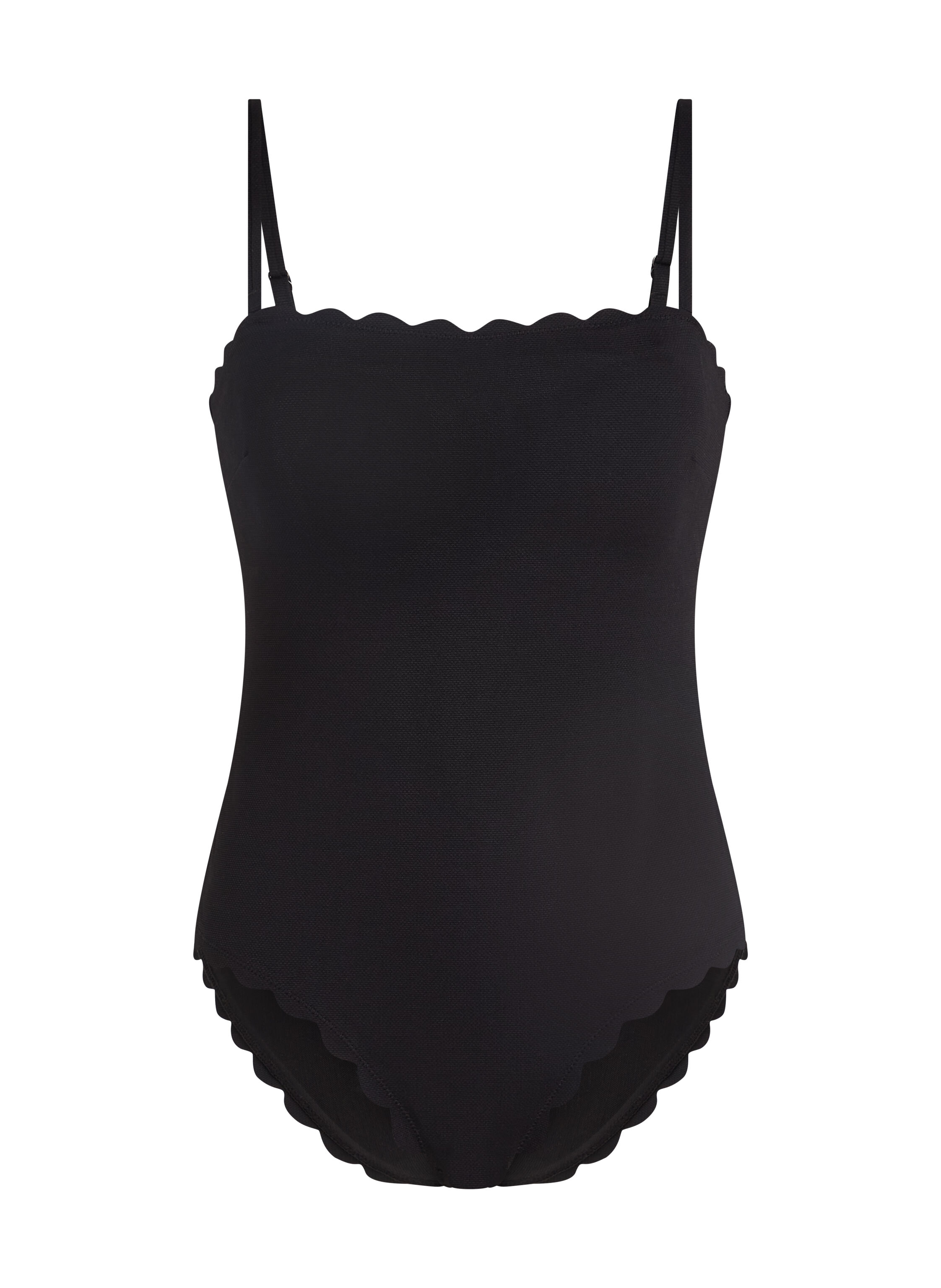 Badpak Bandeau Scallop, Zwart