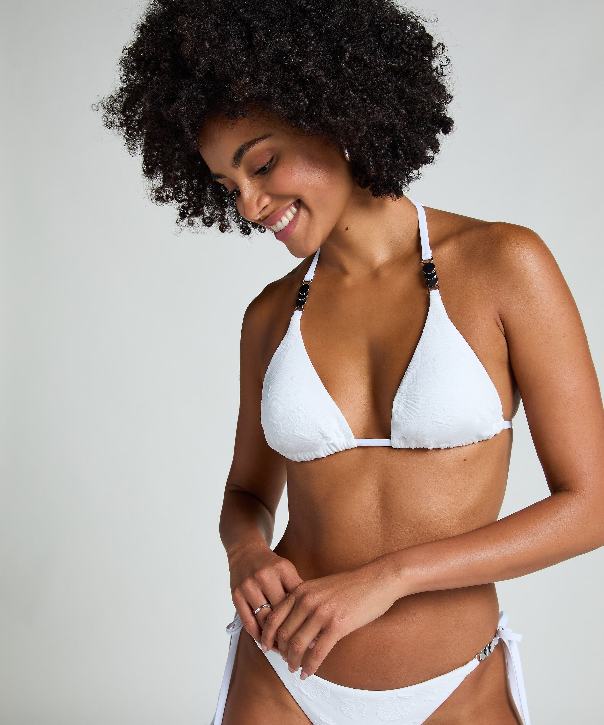 Triangel bikinitop Seashell - Wit - Badmode voor dames - Hunkemöller