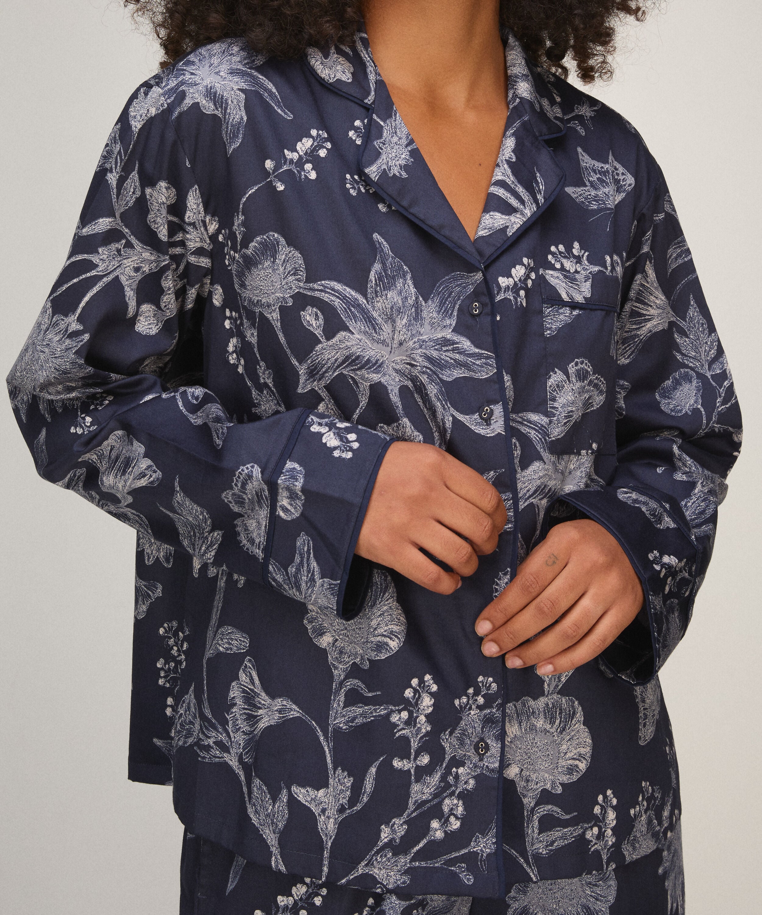 Jas Sateen , Blauw