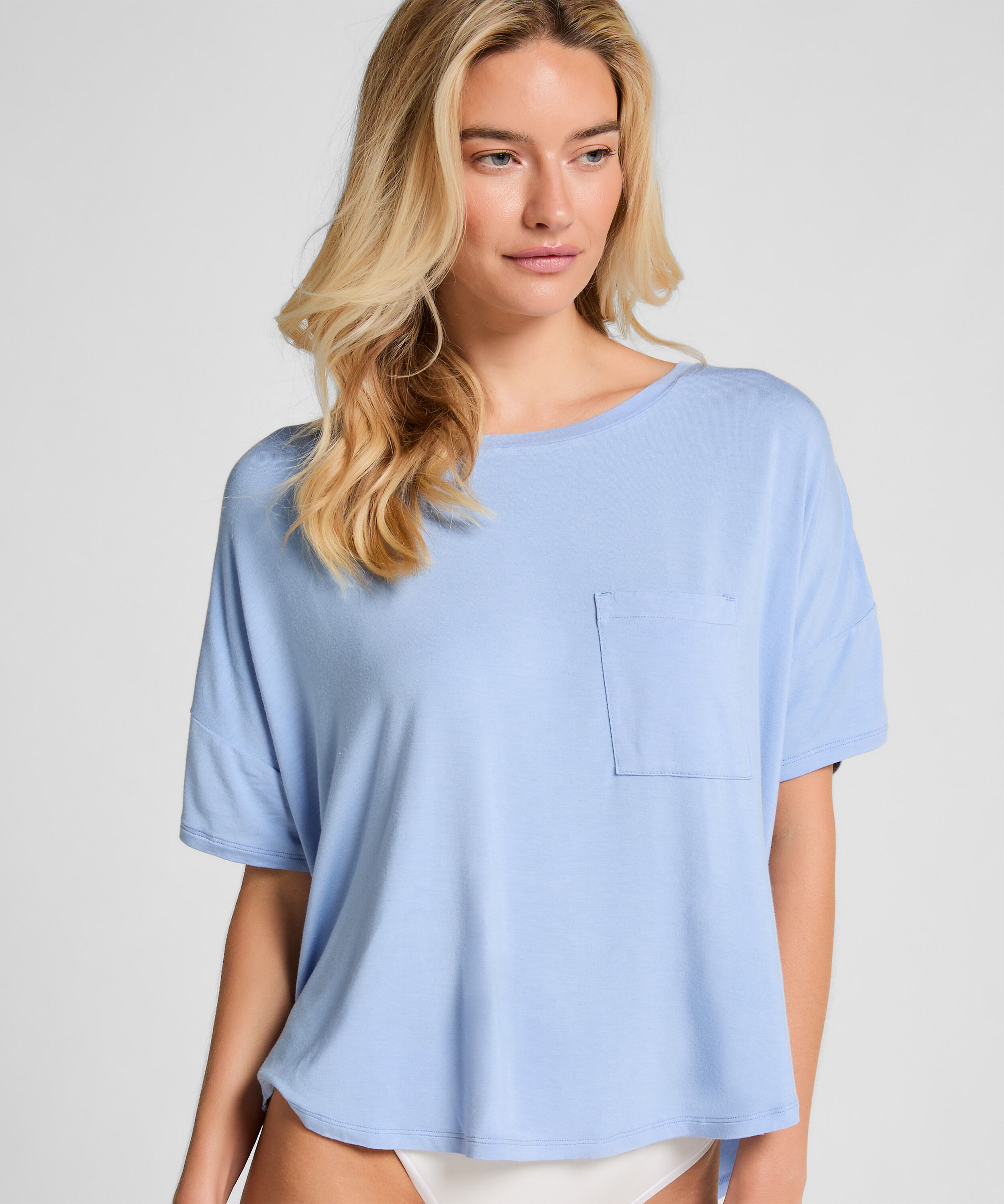 Top met korte mouwen, Blauw