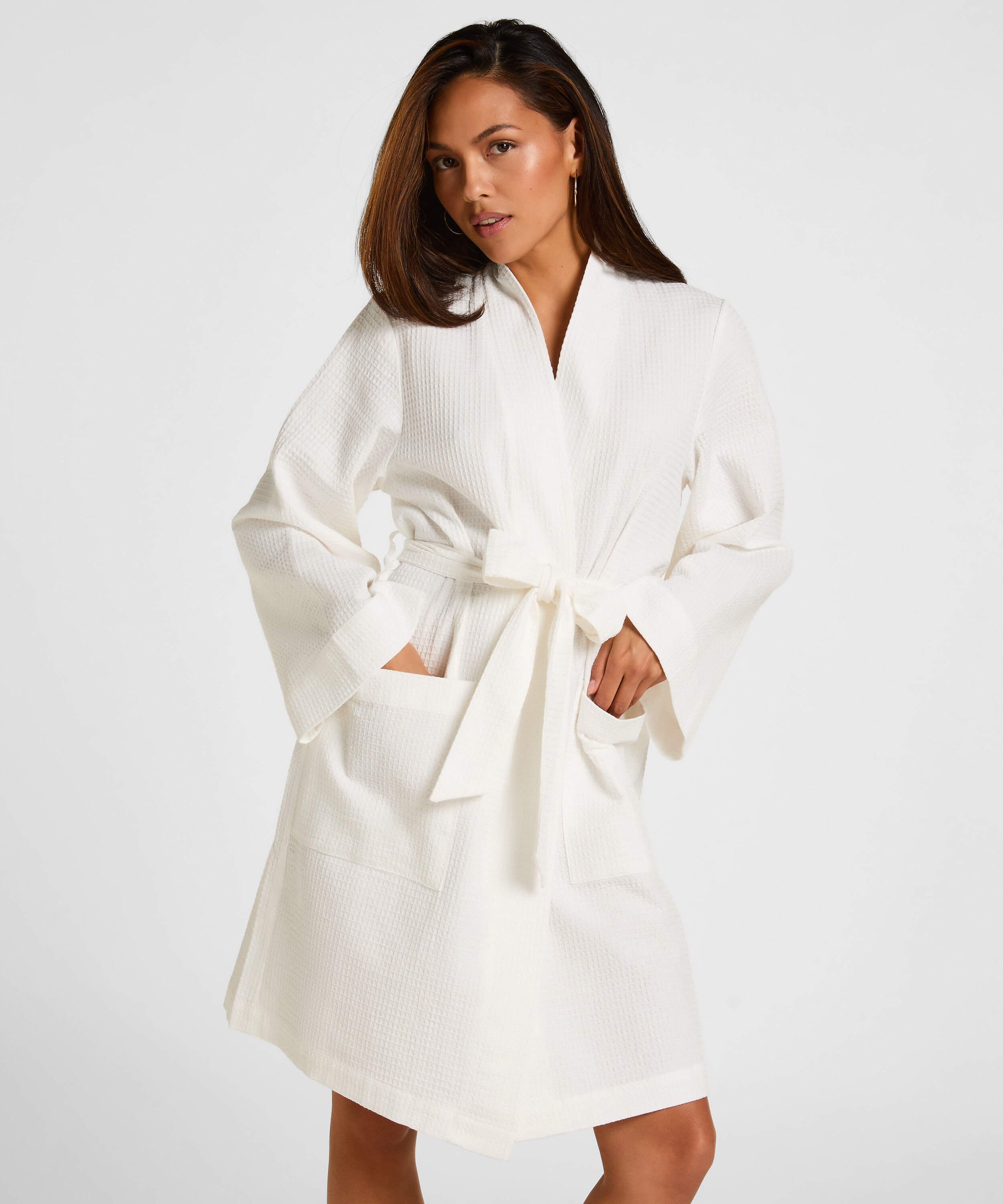 Badjas met wafeltextuur