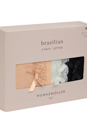Hunkemöller Multipack Katoenen Brazilian Slips Beige