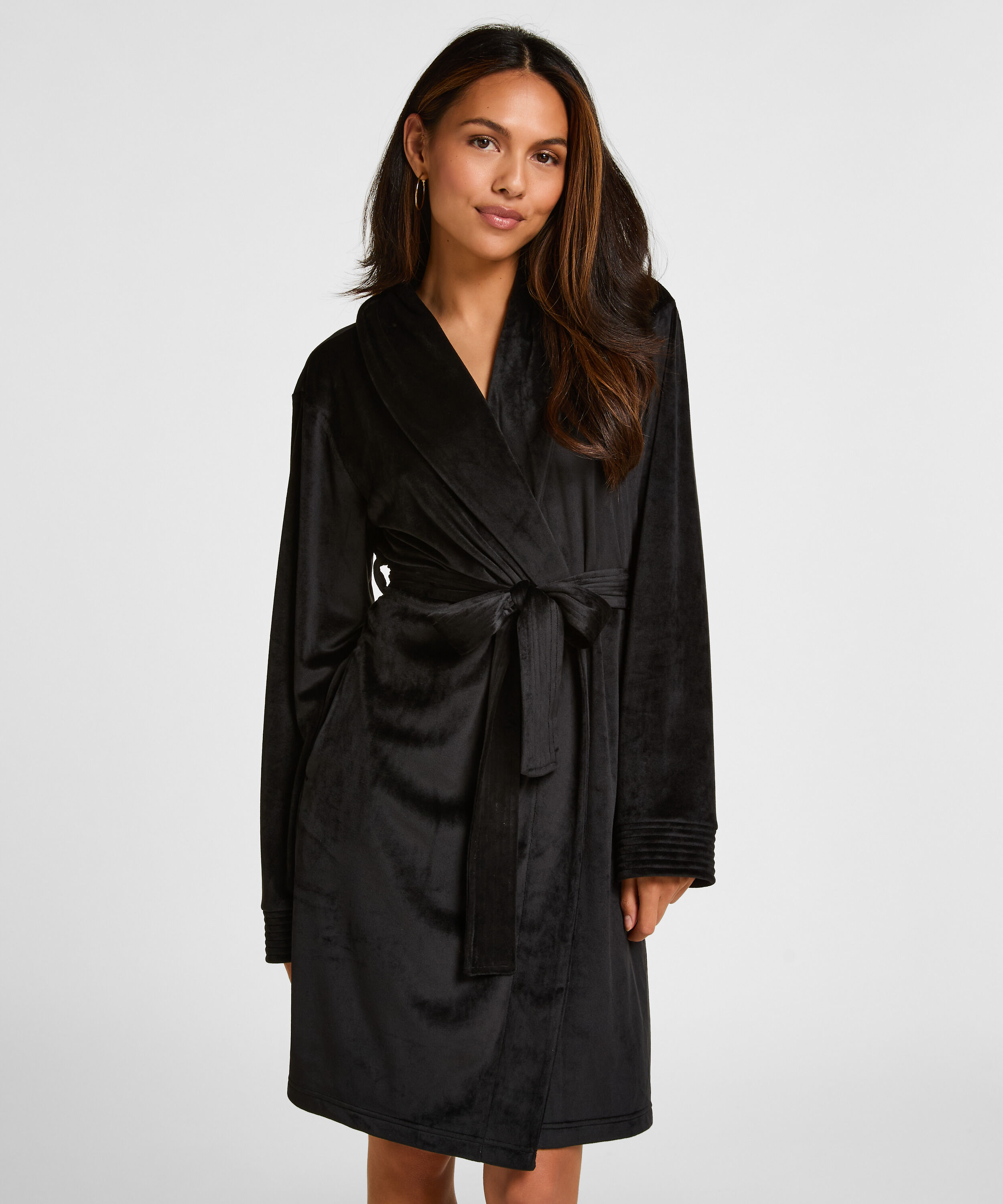 Badjas Velours, Zwart Badjas Velours, Zwart