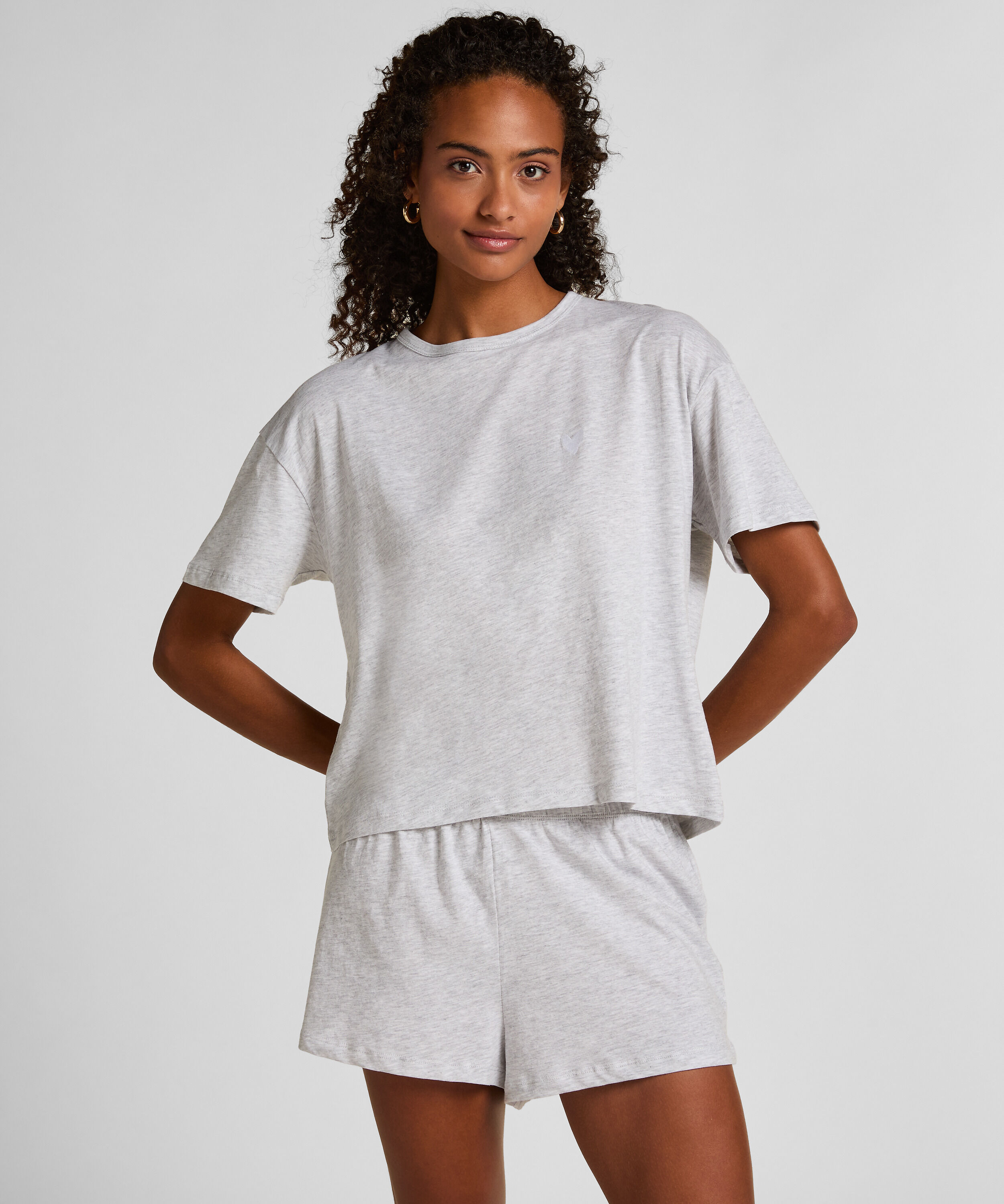 Pyjamaset Jersey Heart, Grijs Pyjamaset Jersey Heart, Grijs