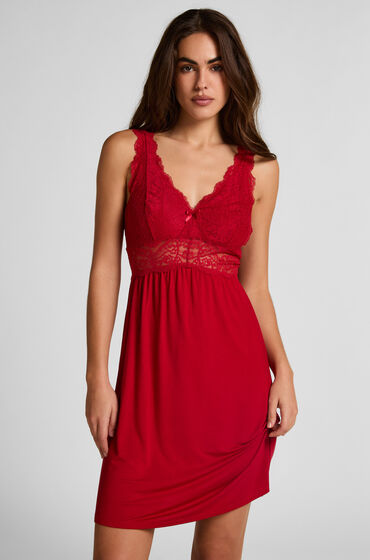 Hunkem&ouml;ller Slipdress Nora Lace Rood