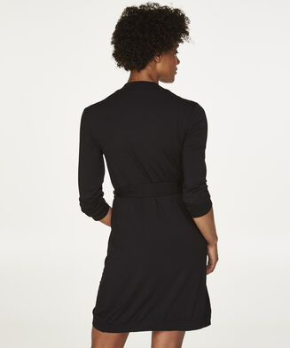 Badjas Modal Lace, Zwart