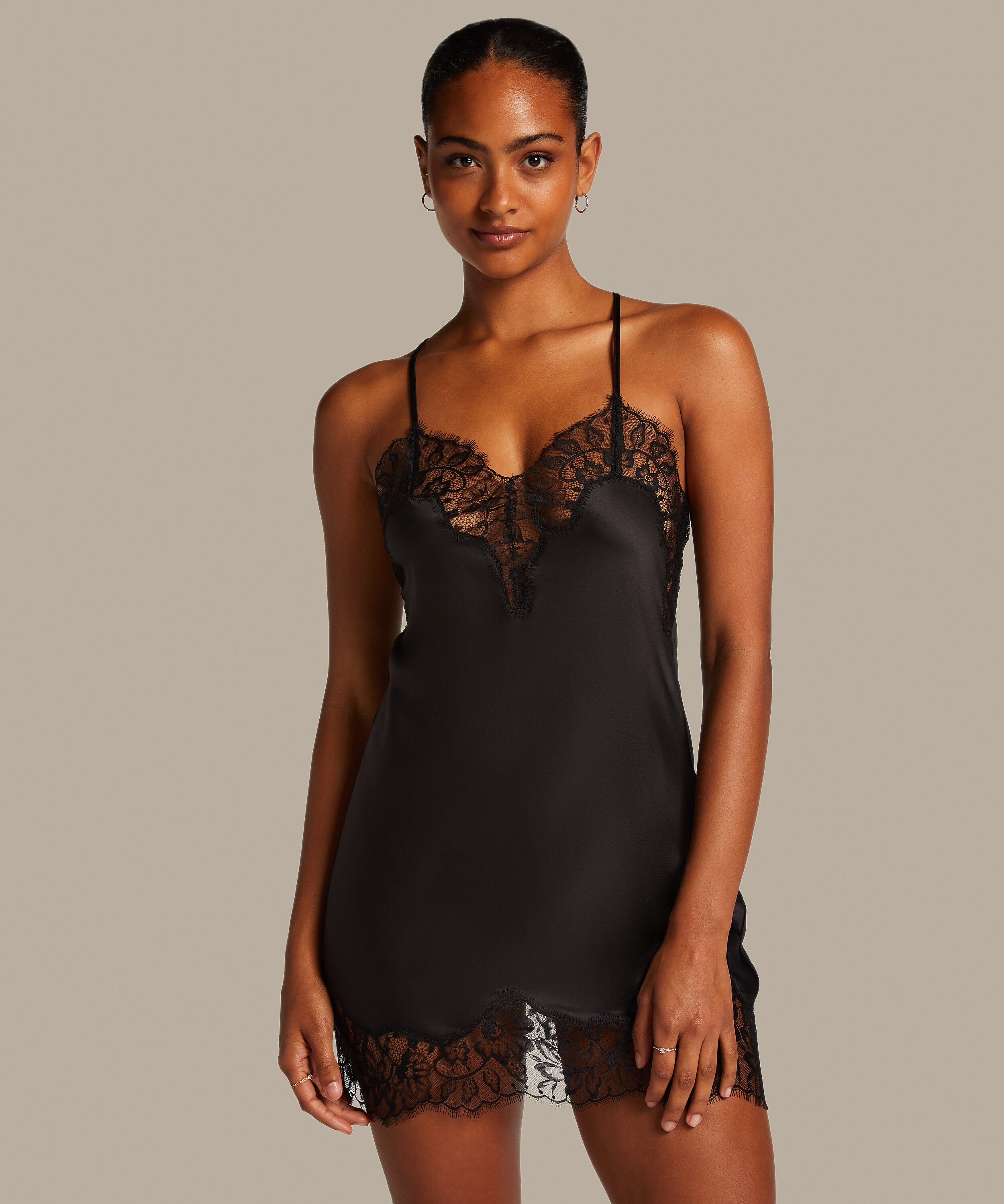 Slipdress Valerie, Zwart