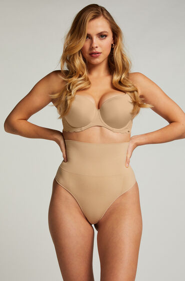Hunkemoller Naadloze Hoge Corrigerende String Huidskleur hunkemoller kopen in de aanbieding