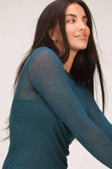 Hunkemöller super soft Boothals Shirt met Cashmere Blauw