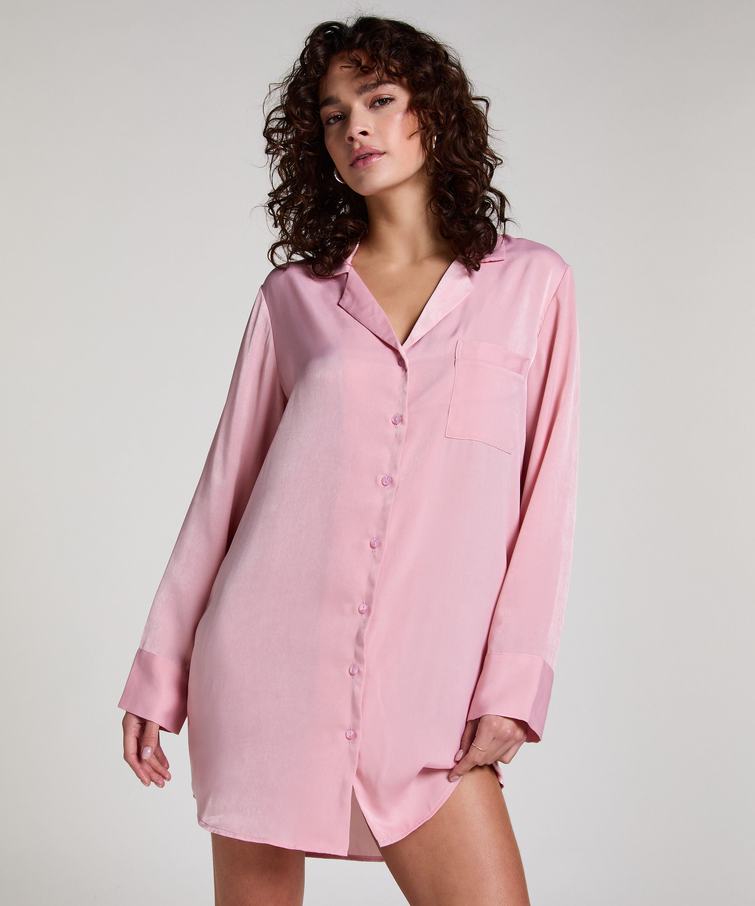 Nachthemd Satin, Roze
