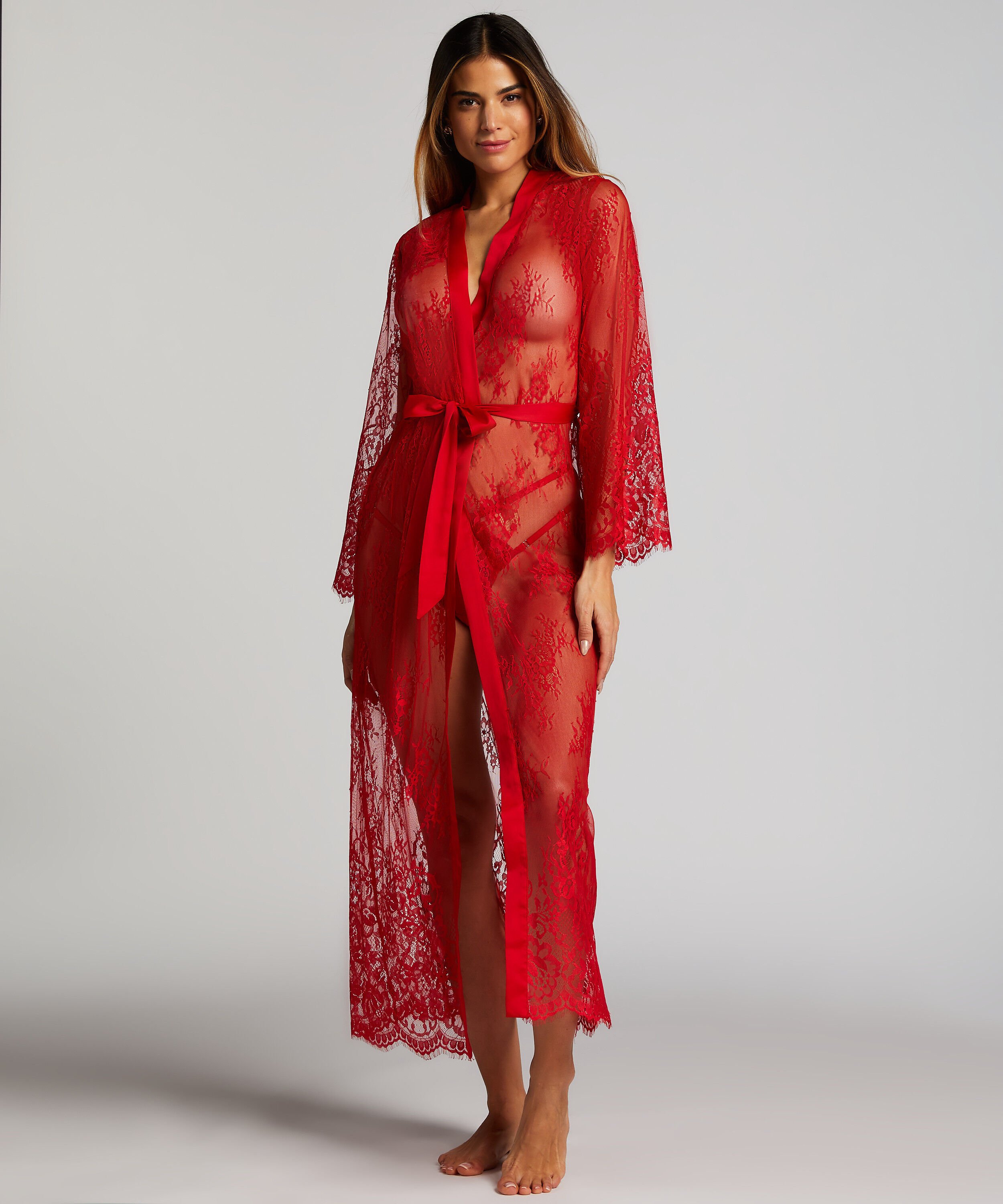 Kimono Allover Lace, Rood