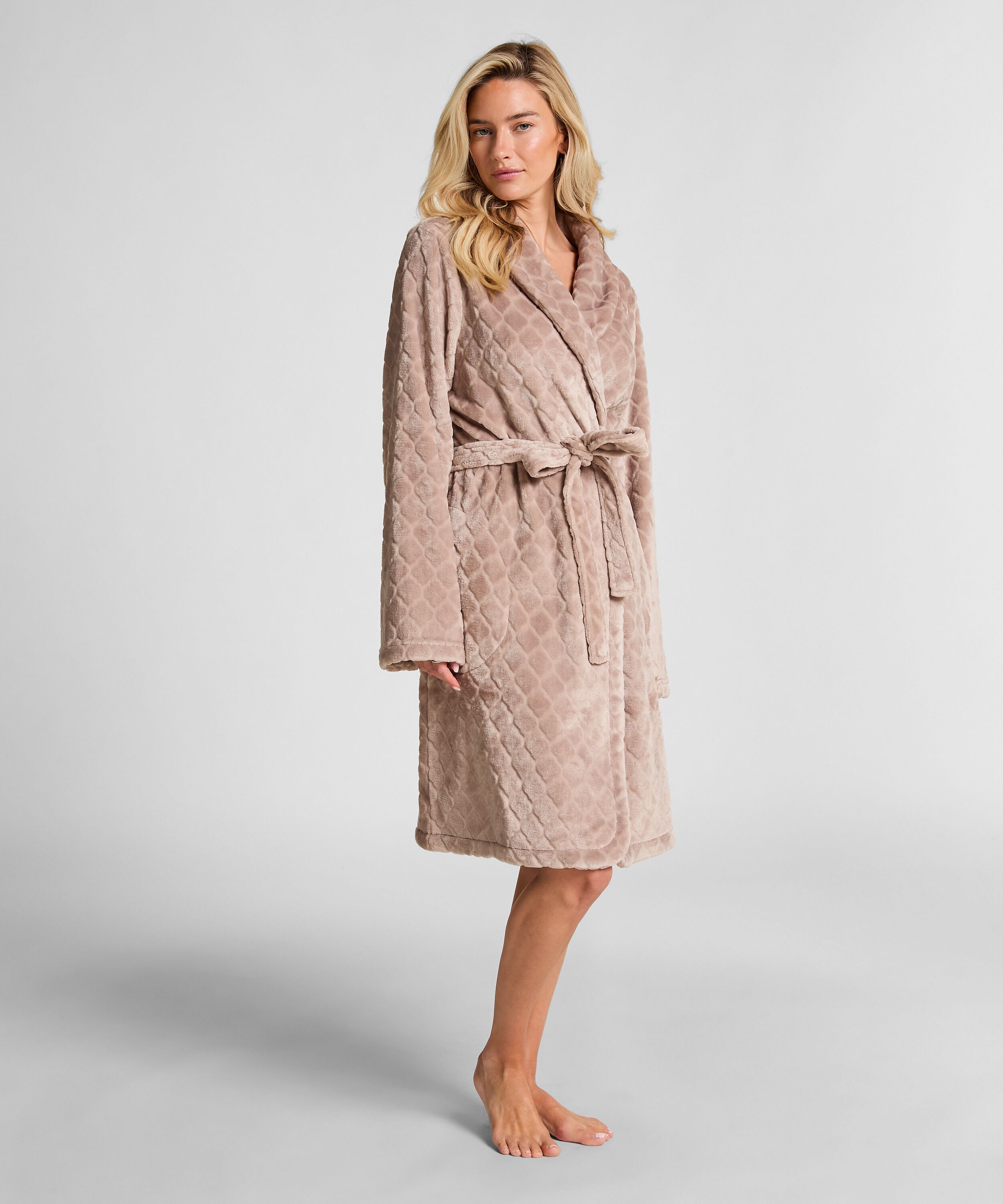 Badjas Fleece, Beige