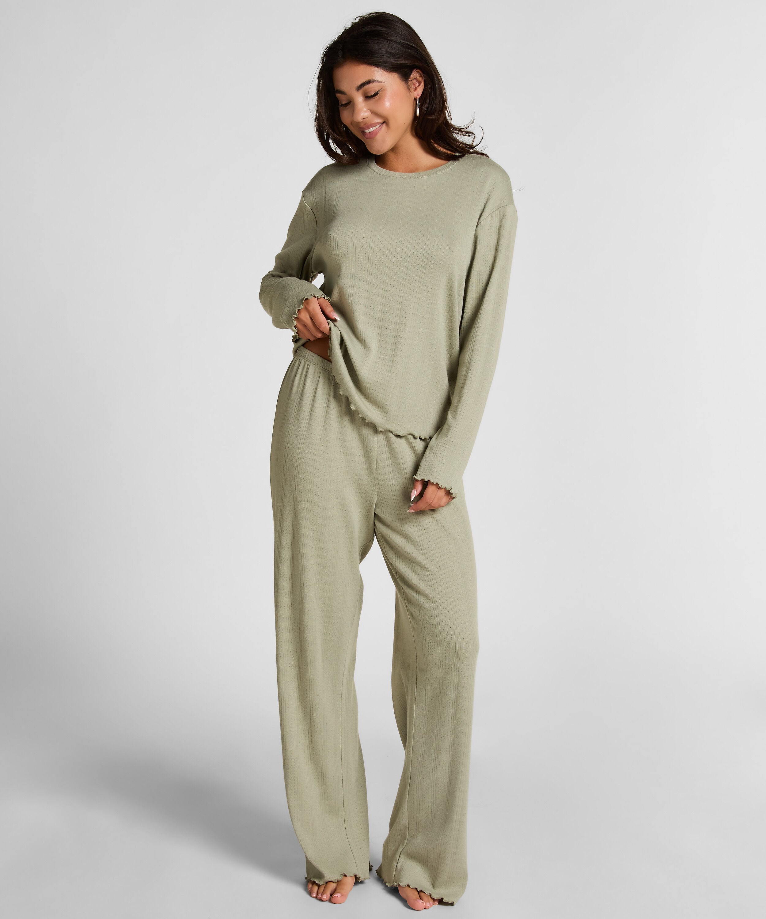 Pyjamabroek Loose Pointelle, Groen