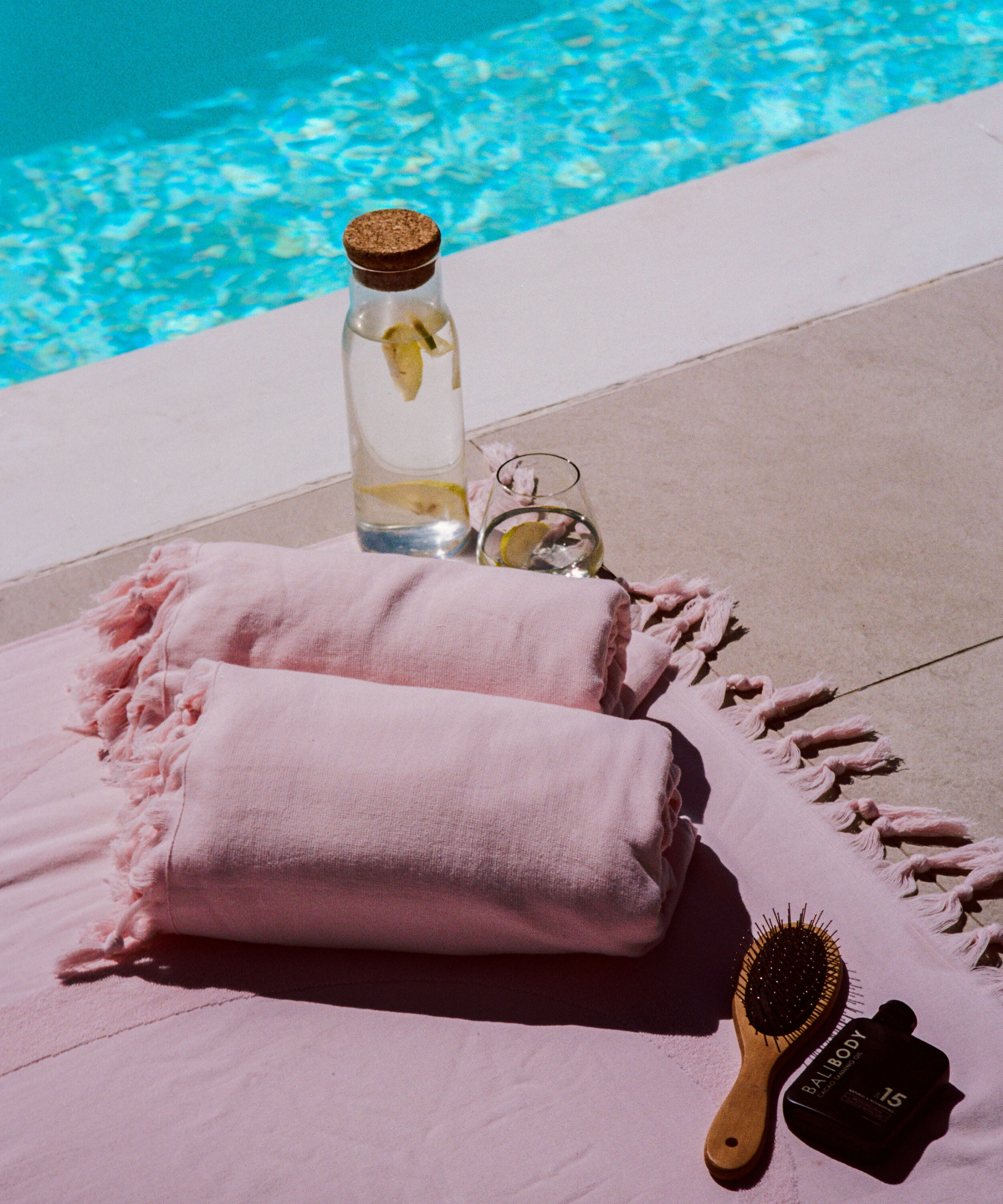 Branded Cotton Towel, Roze