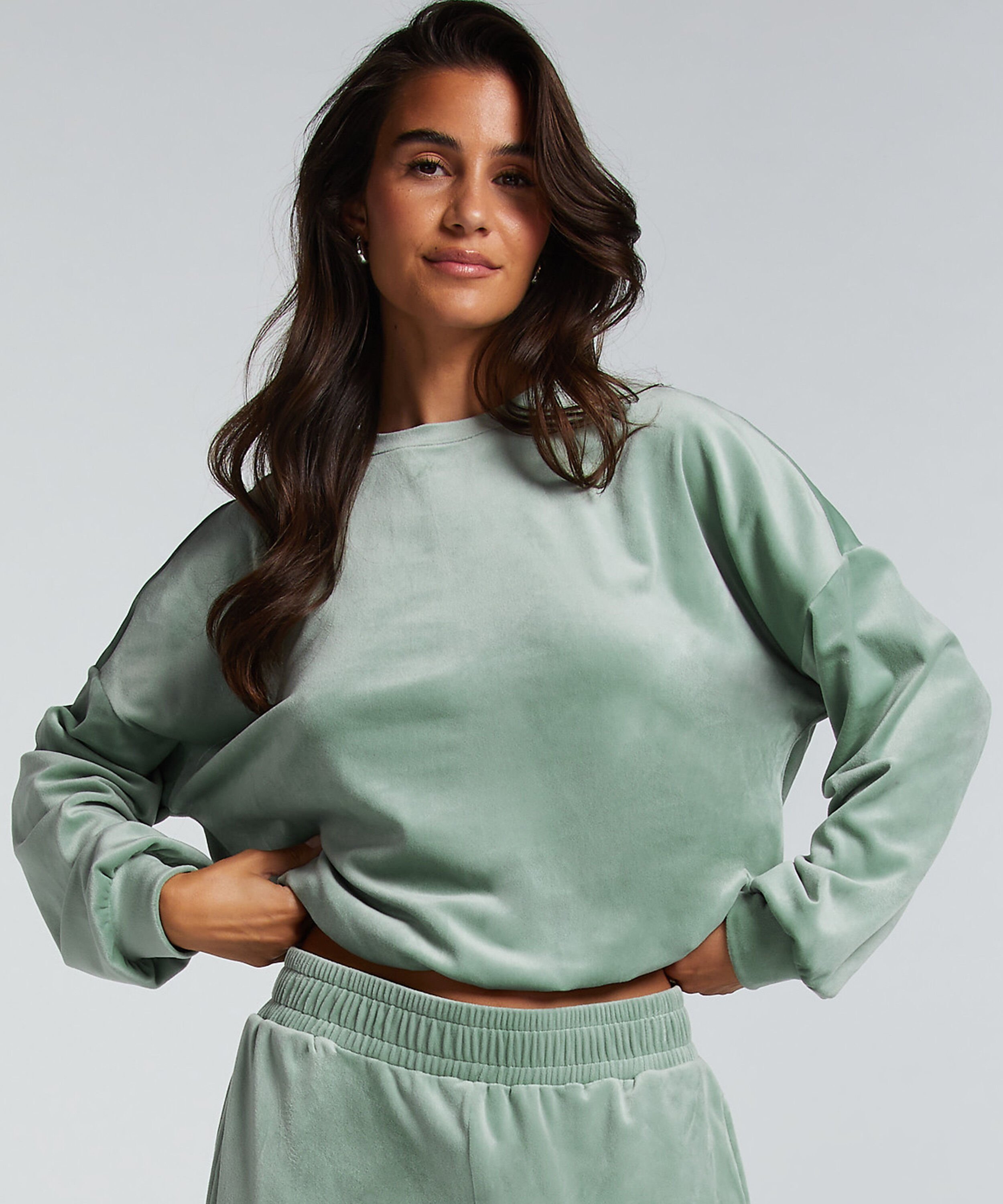 Velours Top, Groen Velours Top, Groen