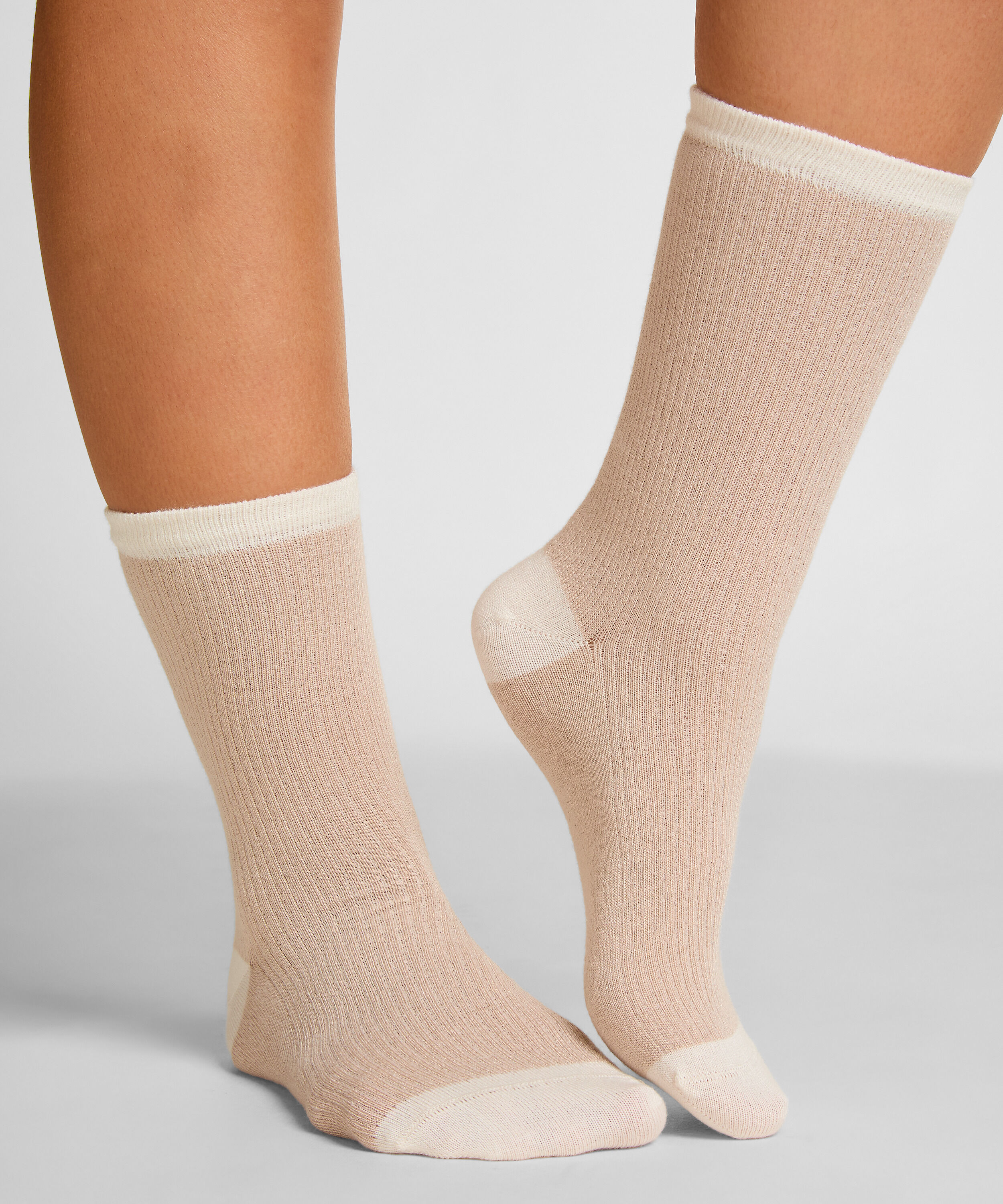 Halfhoge sokken van modal, Beige