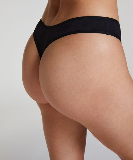 2 katoenen strings Kim, Zwart