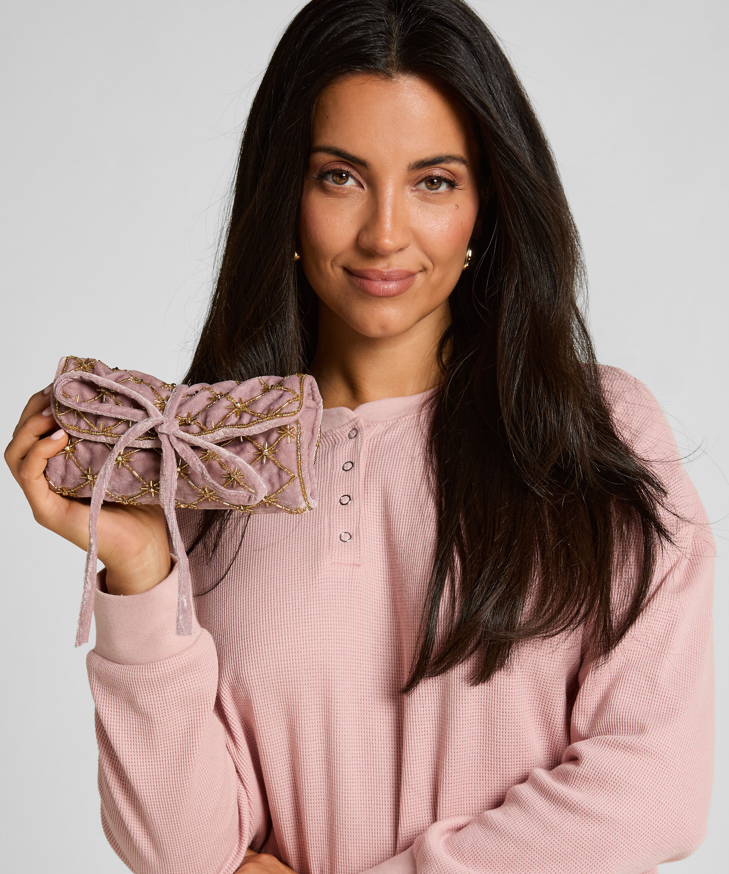 Sieradenetui met kraaltjes, Roze