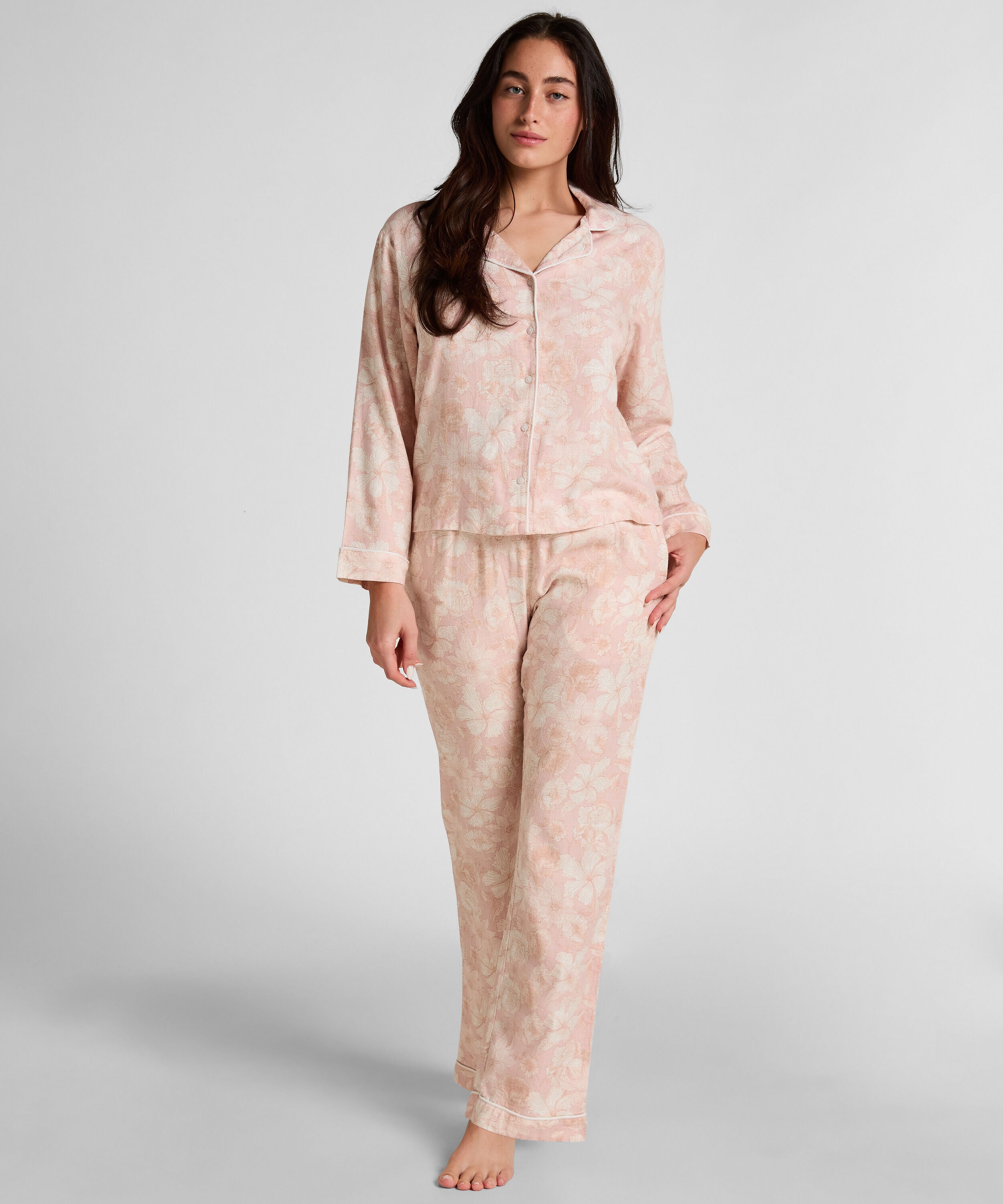 Linnen Pyjamajasje met Bloemenprint