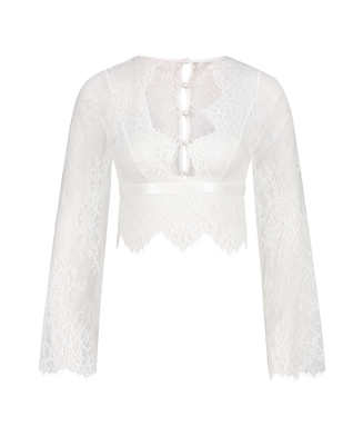 Top Allover Lace, Wit