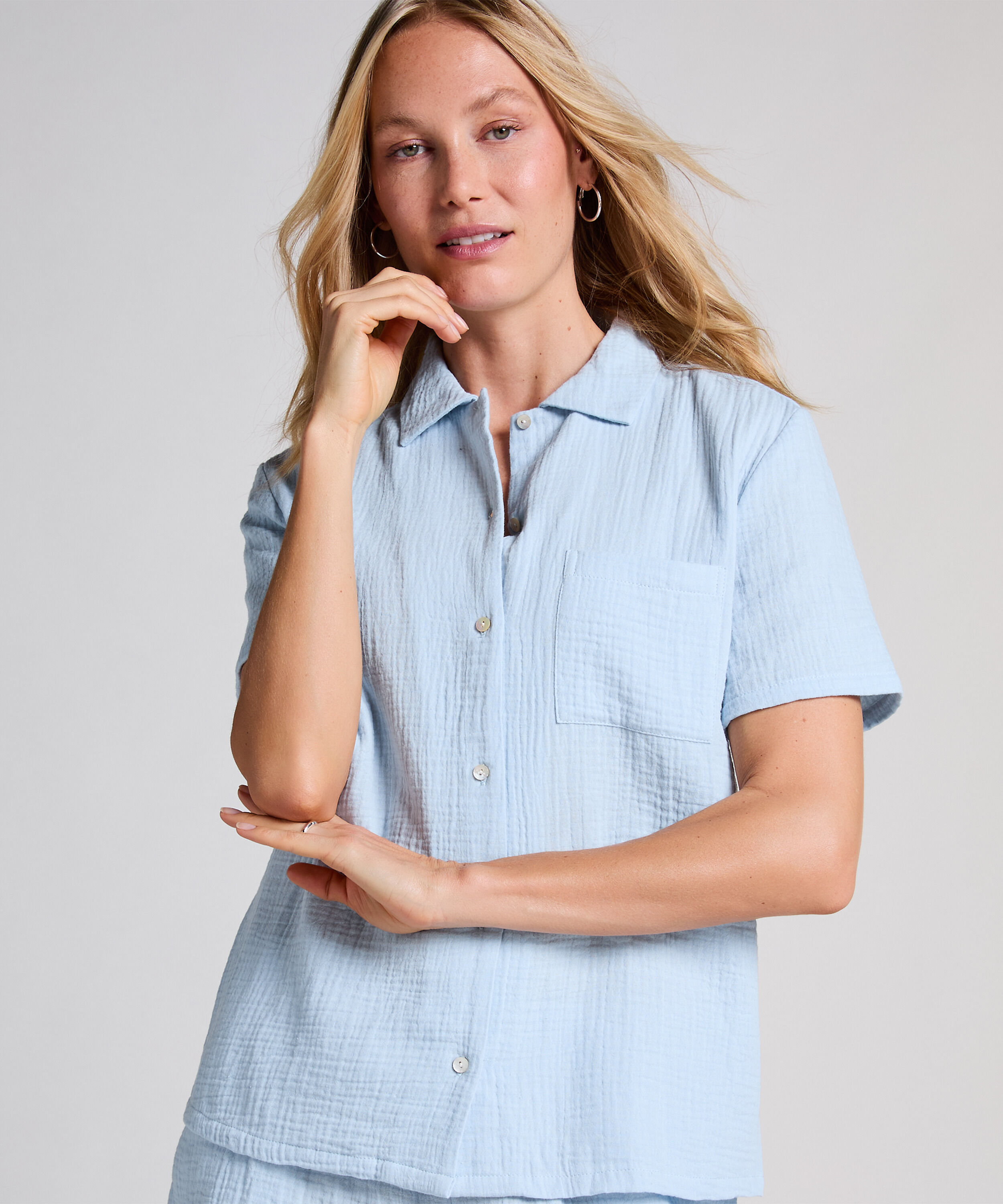 Mousseline Jacket, Blauw