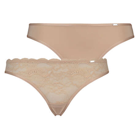 2-pack strings Angie, Beige
